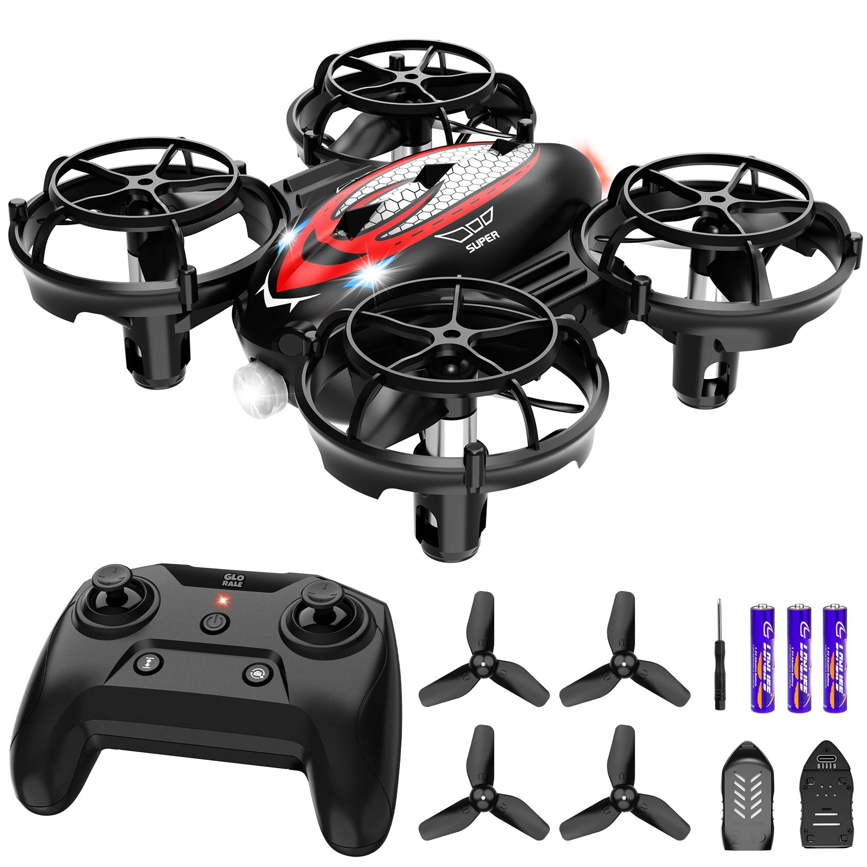 Mini Drone for kids and Beginners RC Quadcopter Indoor Small Helicopter Plane with Auto Hovering, 3D Flip, Headless Mode and 2 Batteries, Great Toy Gift (UBT19)