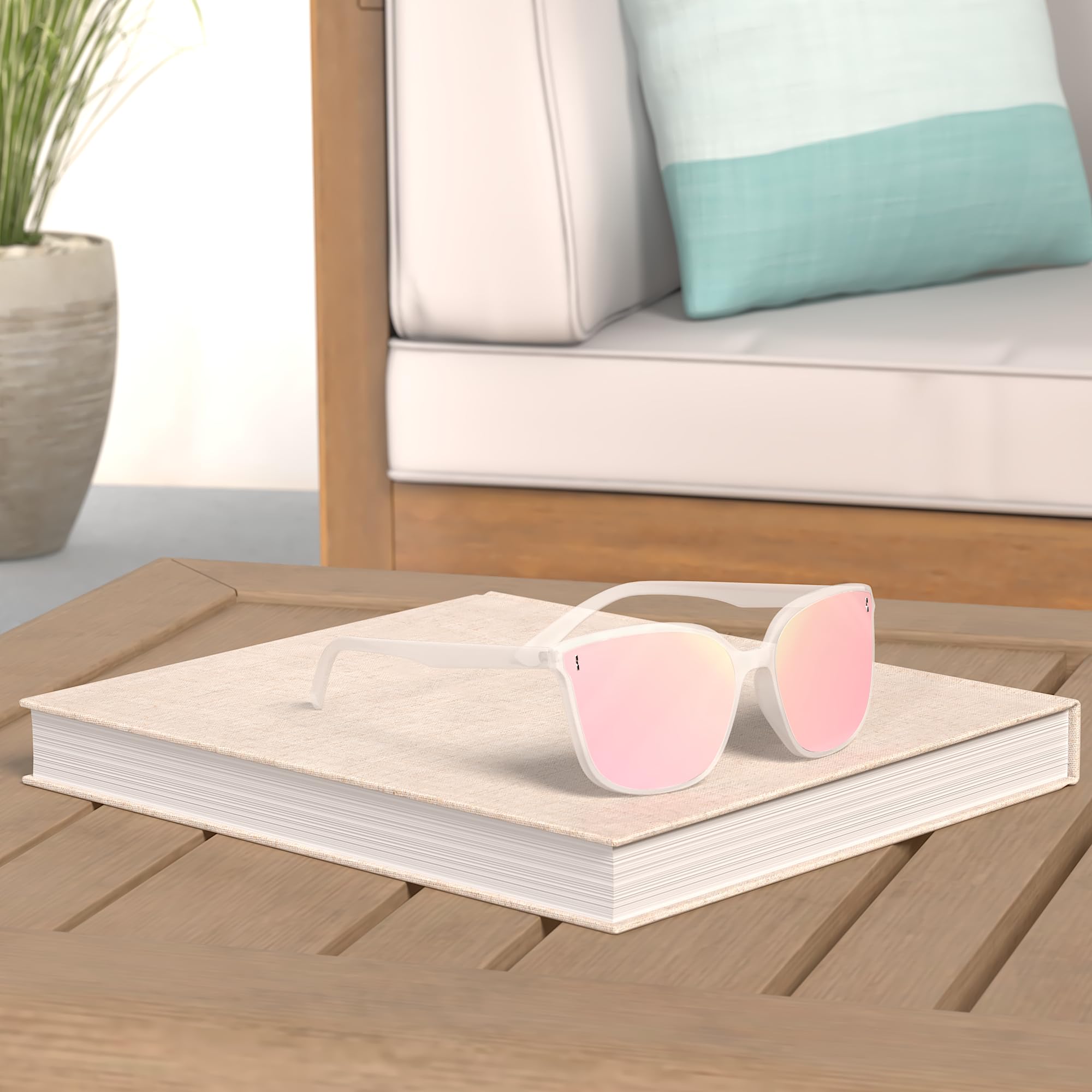 SOJOS Sunglasses for Women Men Vintage Style Shades SJ2157,Clear/Pink