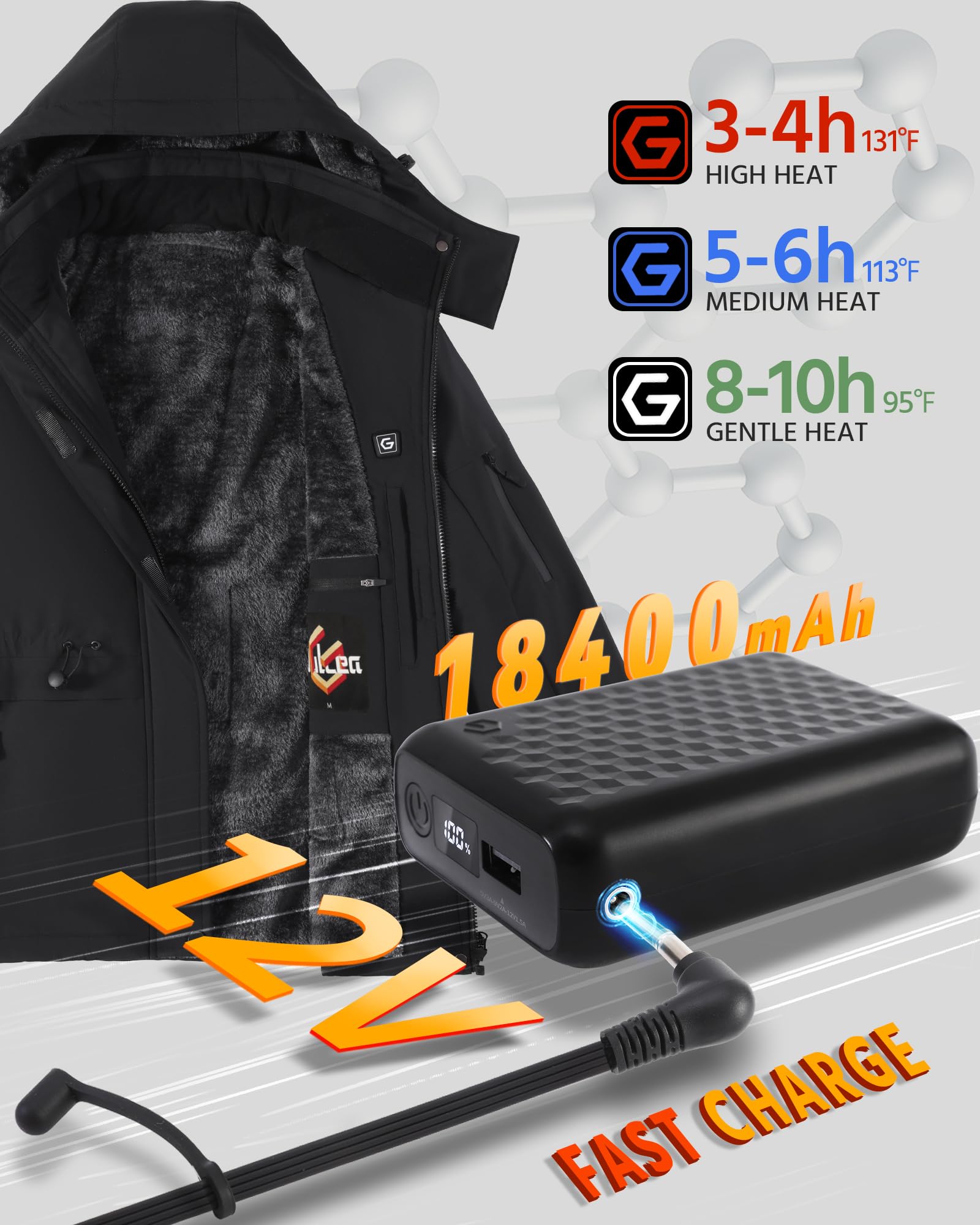 Women Heated Jacket Battery Pack Included Waterproof Ski Snow Coat Camping Essentials Gear Gifts Accessories Supplies Heater Gadgets Car Must Haves Stuff Equipment Cool 2024 Truck Winter Items Unique