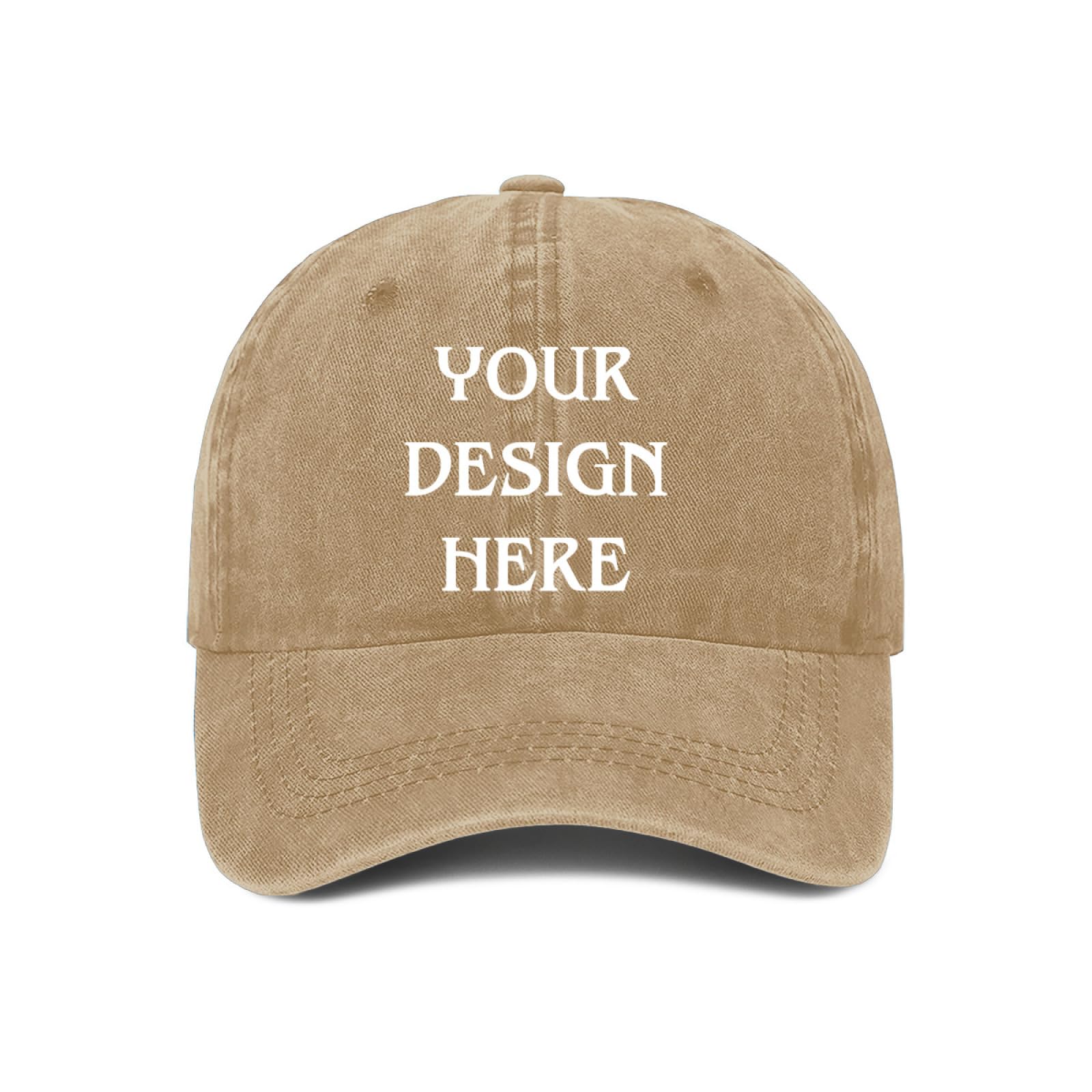 Generic Custom Hat Customized Your Text Custom Logo Hat Adjustable Baseball Caps for Men Basic Custom Trucker Hat Unisex Aldult Custom Hats Fashion Personalized Hats for Fishing, Style 4 - Brown