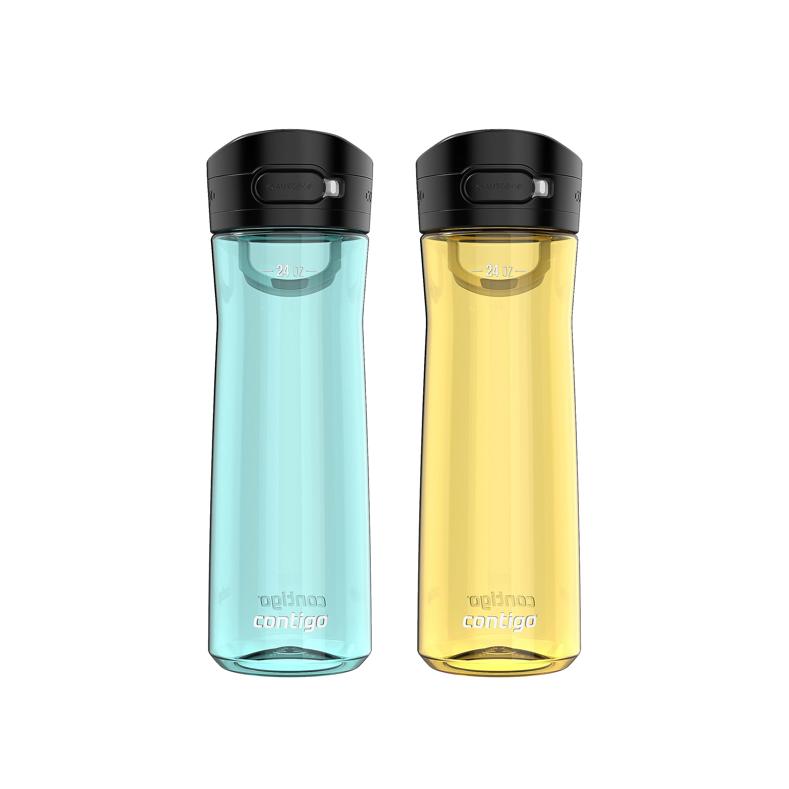 Contigo Jackson 2.0 Leak-Proof Water Bottle, 24oz., 2 Pack, Jade Vine & Pineapple