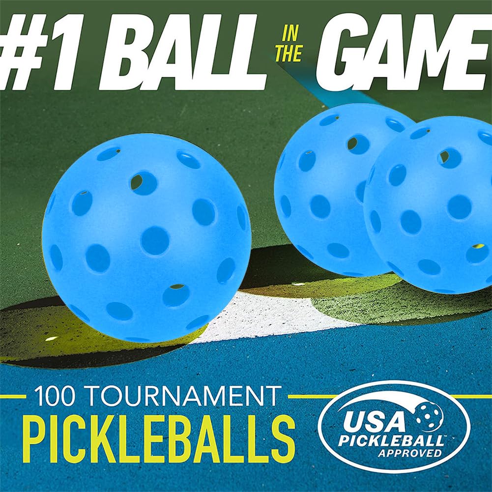 Spunspon 6 Pack Sports Outdoor Pickleballs - 40 Pickleball Balls - USA Pickleball Balls (USAPA) Approved - Official US Open Ball (Deep Blue)