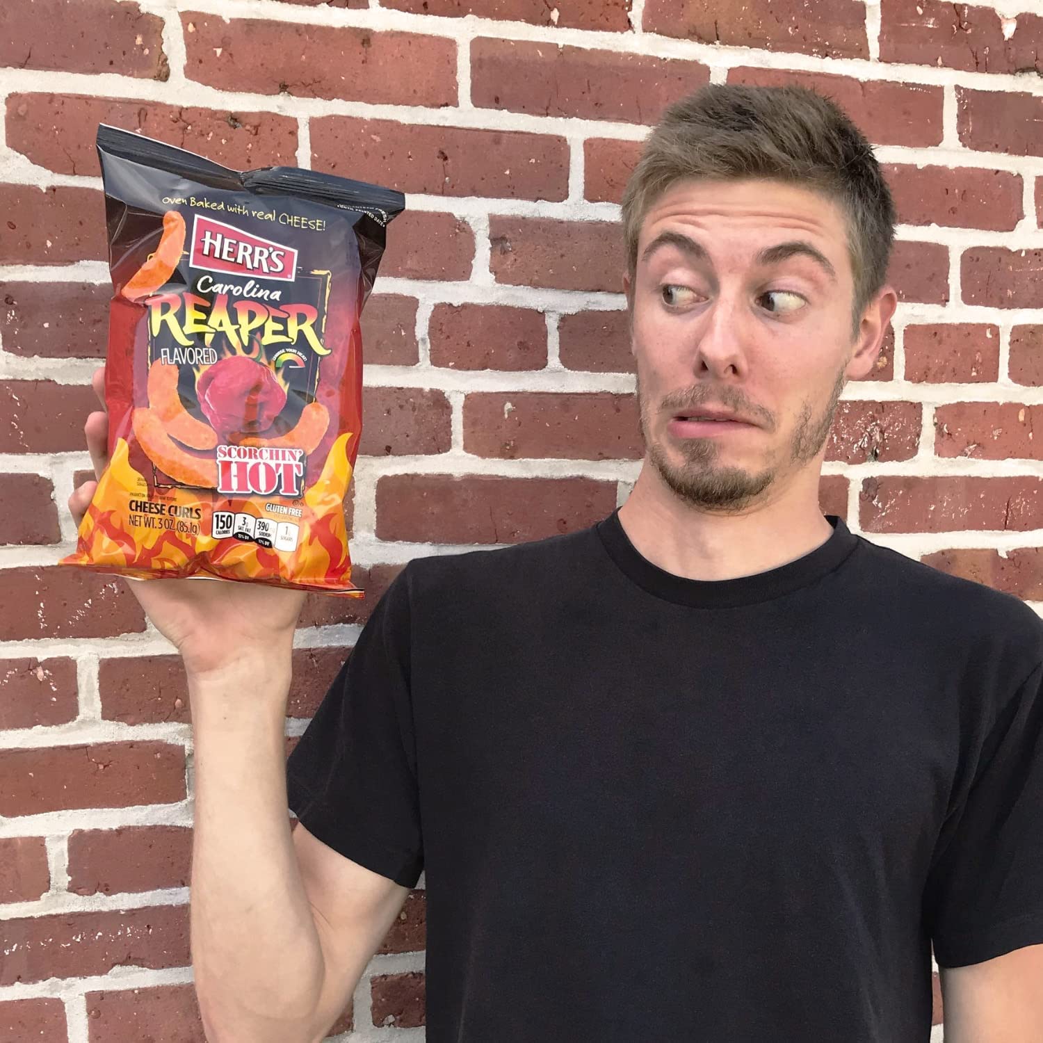 Herr's Snacks - Gluten-Free Spicy Snacks For Adults and Kids - Carolina Reaper Cheese Curls - 6 Ounce (Pack of 6)