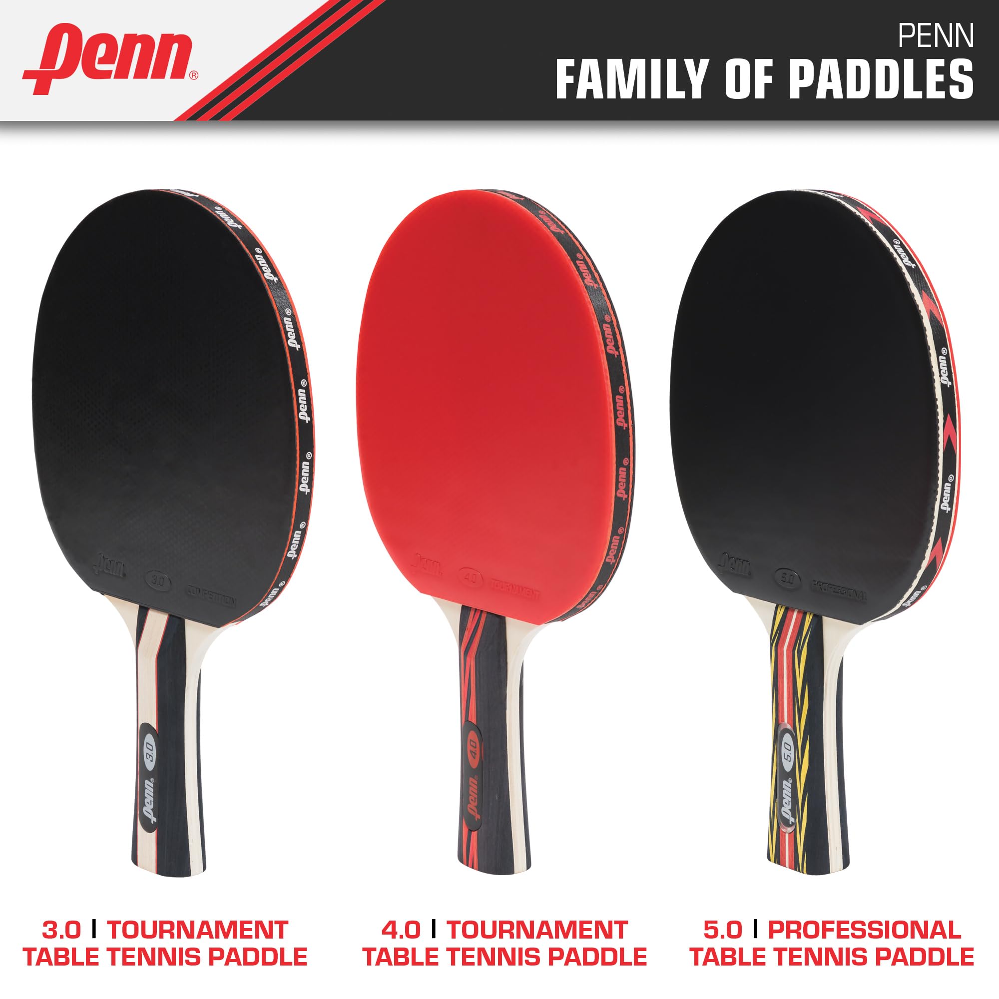 Penn 3.0 Competition Ping Pong Paddle - Table Tennis Paddle with 5-ply Blade