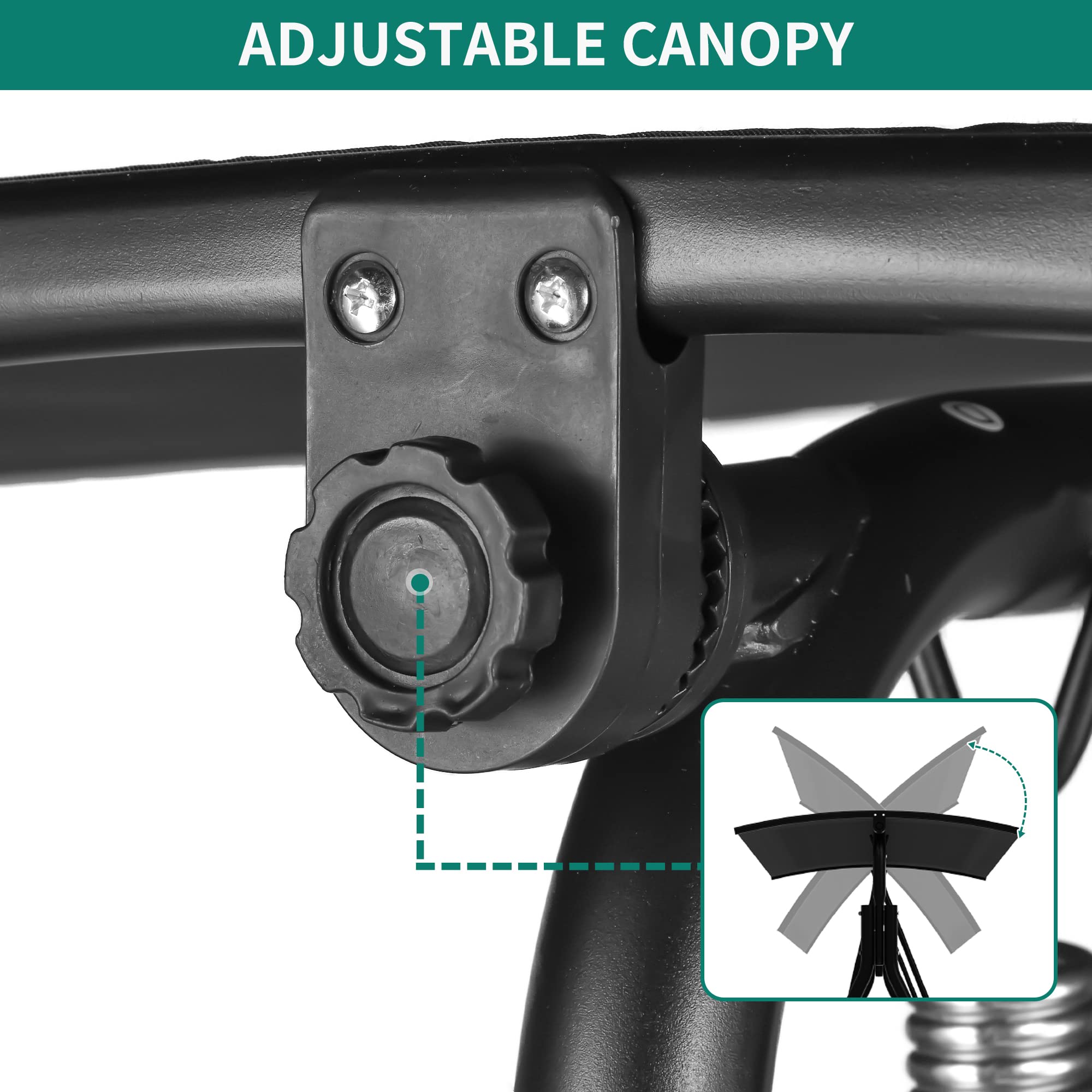 YITAHOME 3 Person Porch Swing Heavy Duty Outdoor Patio Swing Chair with Adjustable Canopy Weather Resistant Steel Frame for Garden, Lawn, Balcony, Black