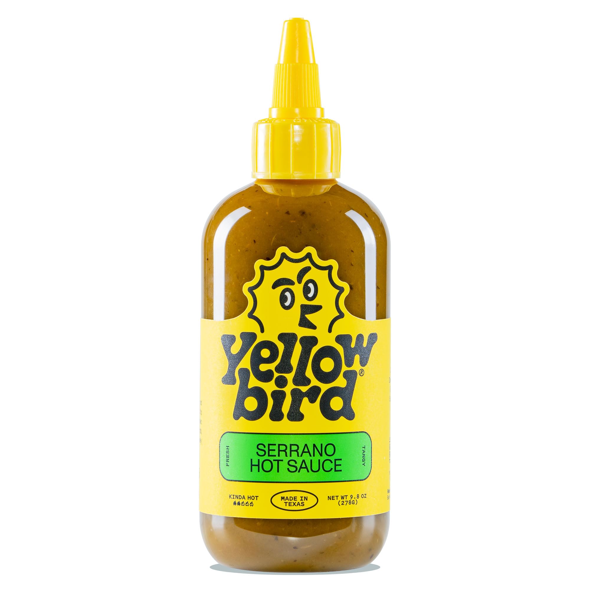 Serrano Hot Sauce by Yellowbird - Serrano Pepper Sauce with Serrano Peppers, Cucumbers, and Lime - Plant-Based, Gluten Free, Non-GMO Hot Pepper Sauce - Homegrown in Austin - 9.8 oz