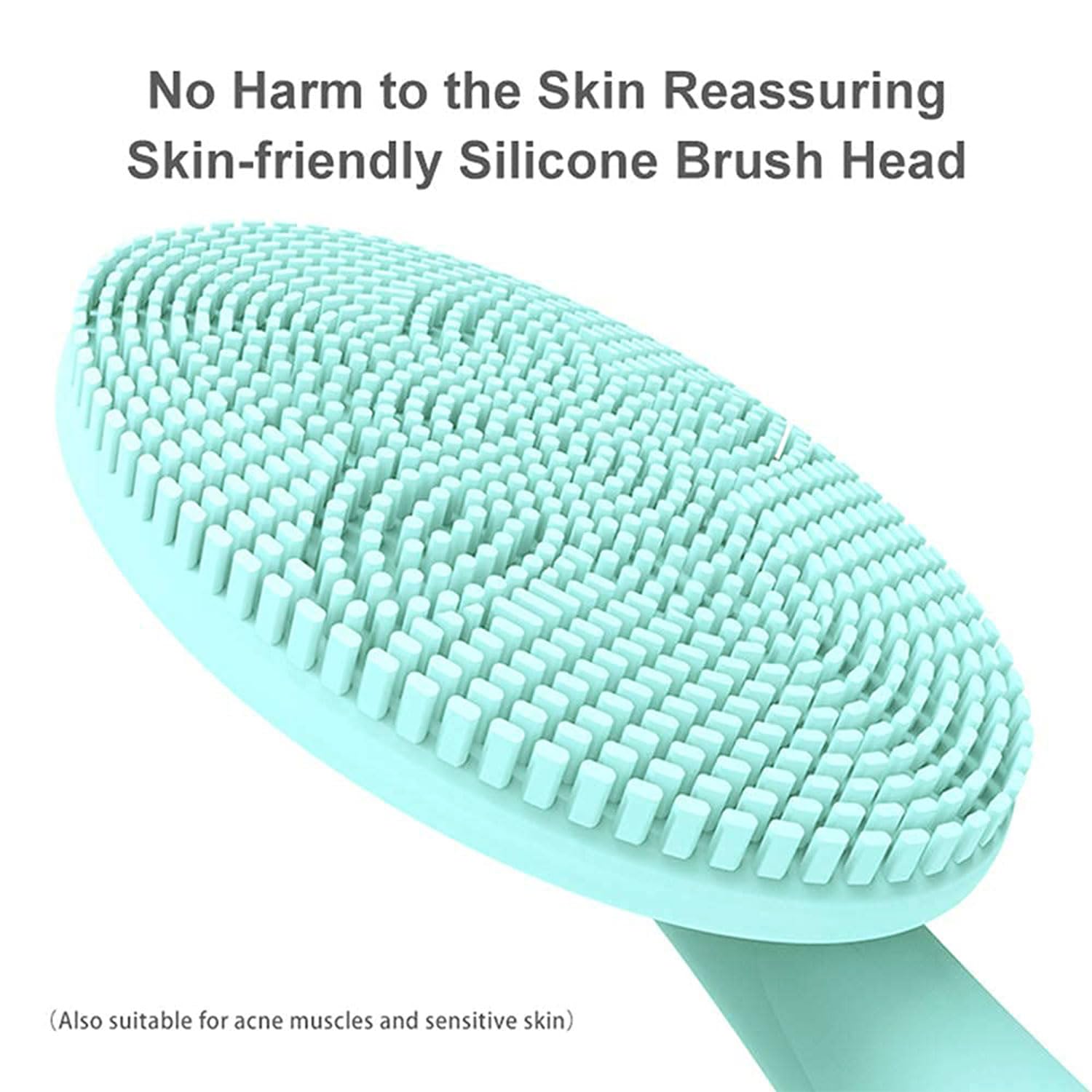 Sonic Facial Cleansing Brush, Lyrzzey Portable Handled Face Cleansing Brush with 5 Adjustable Speeds Vibrating Rechargeable Face Cleansing Brush for Deep Cleaning Gentle Exfoliating Massaging(Blue)