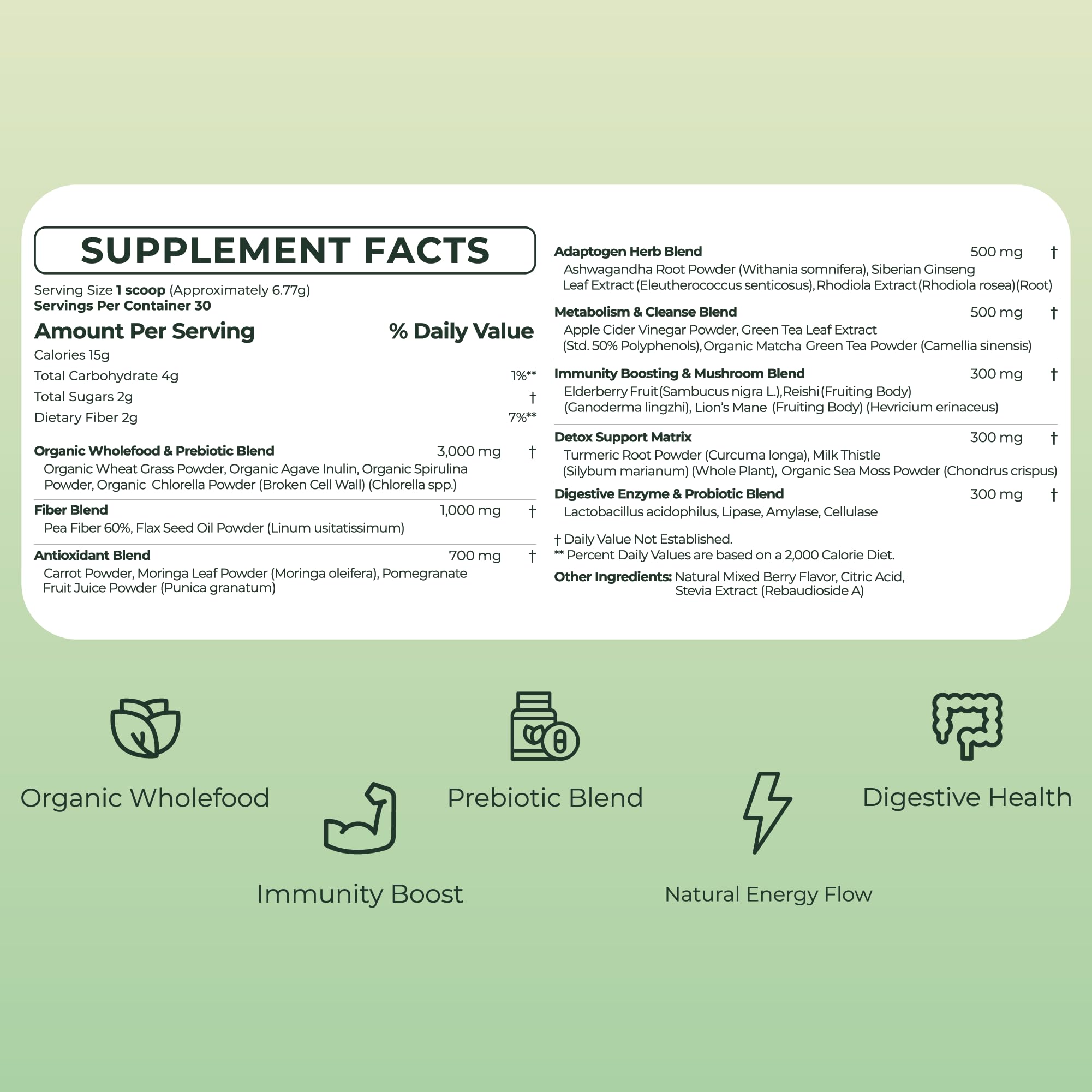 Strawberry Sea Moss Gel with Greens Superfood Powder