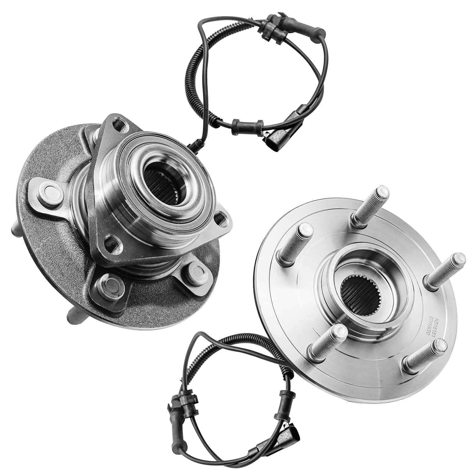 Detroit Axle - 2 Front Wheel Bearing Hubs for 2012-2018 Dodge Ram 1500, 2013 2014 2015 2016 2017 Wheel Bearing and Hubs Set Replacement