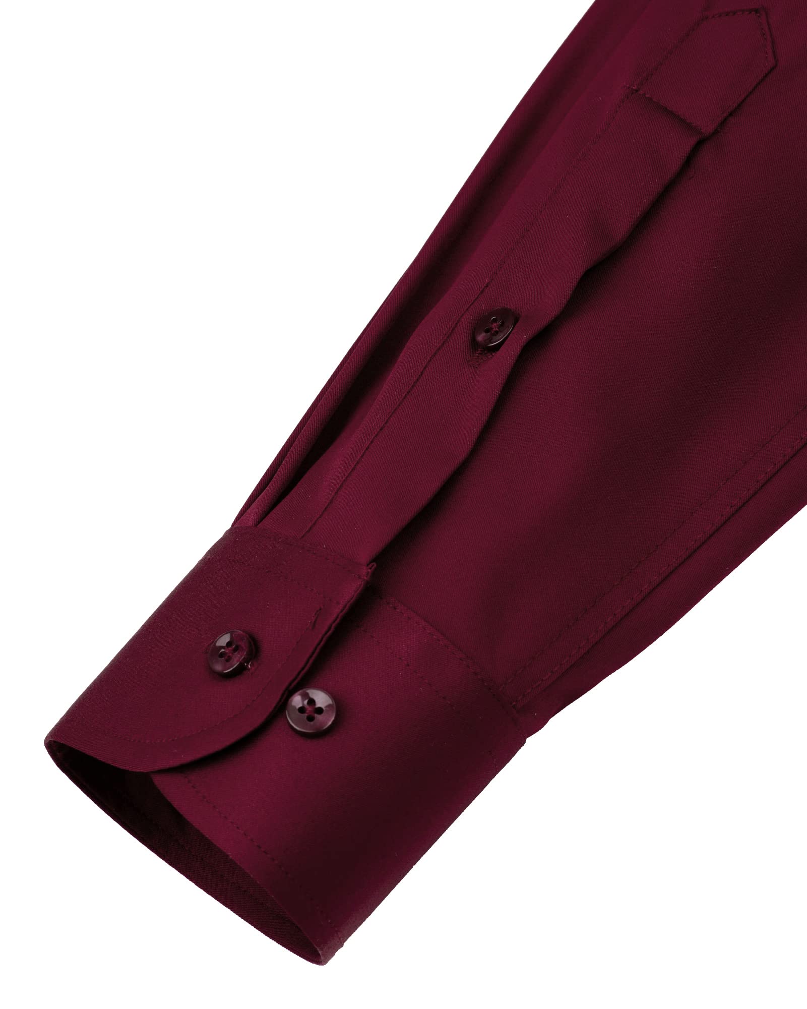 J.VER Men's Dress Shirt Regular Fit Flex Stretch Solid Red Wine Medium