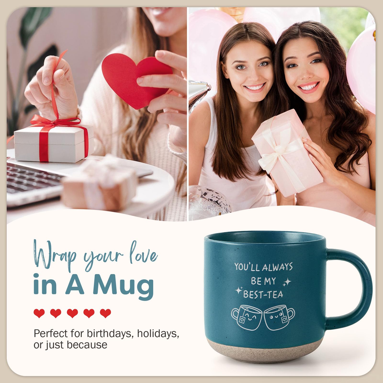 Best Birthday Gifts for Women - Friend Mug Gift for Women Christmas Friendship Unique Gifts for Women Bff Bestie Sister - Ceramic Coffee Mug 12.8oz