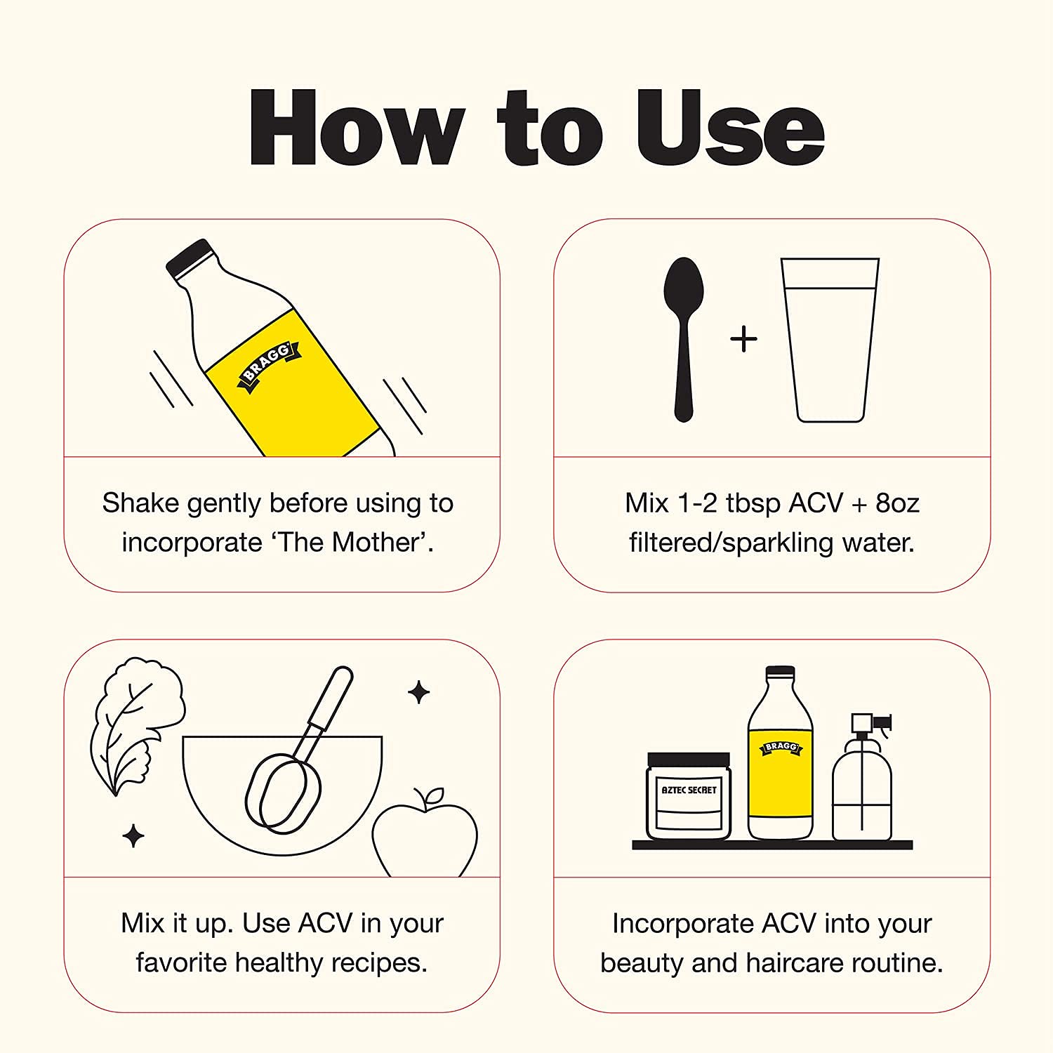 Bragg Organic Apple Cider Vinegar with the Mother - (2 Pack) 16 fl oz - Raw and Unfiltered