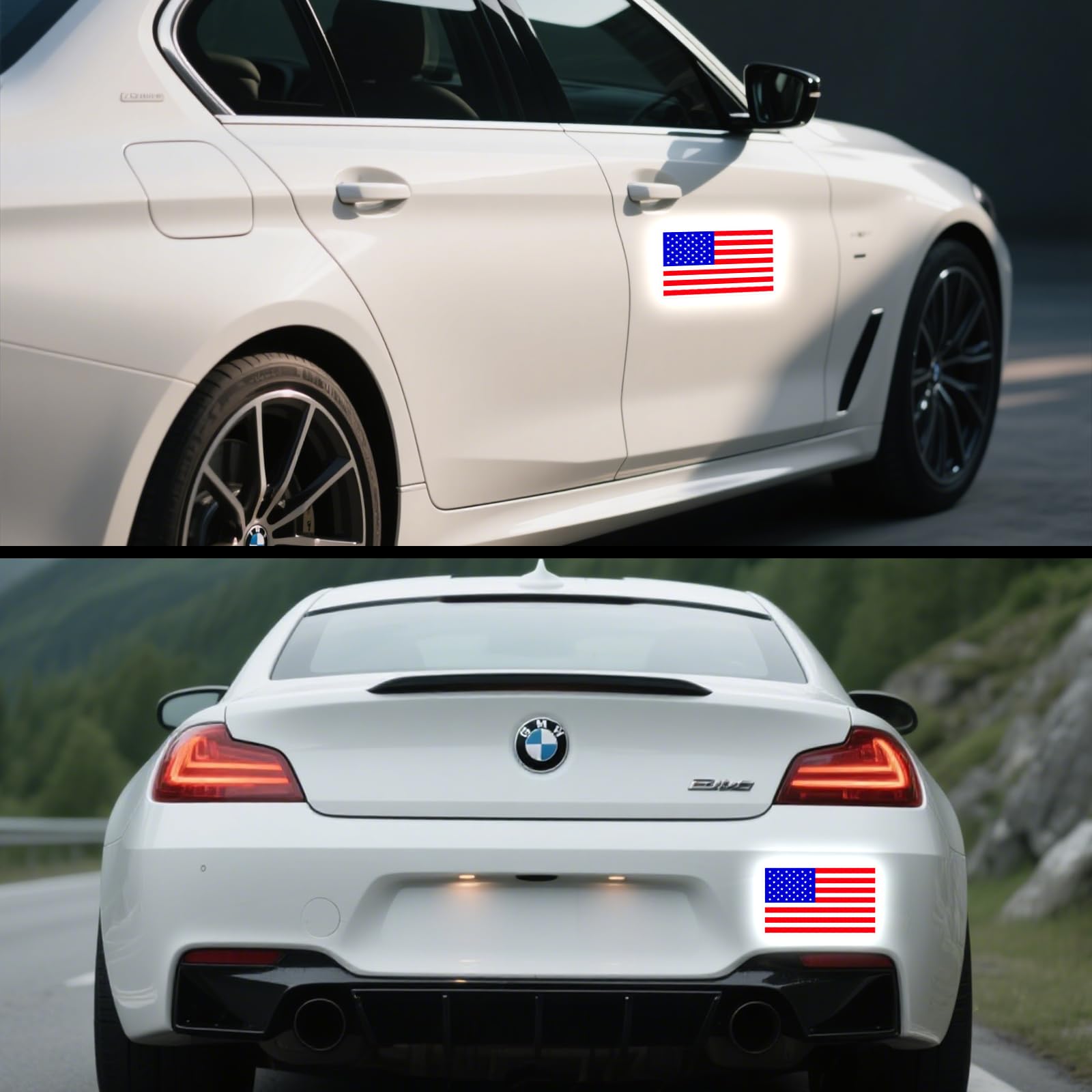 PHIXBEAR American Flag Stickers, Made of 3M DG3, Decals Reflective at Night, Sunscreen Non-Fading, for Cars, Motorcycles, and Mailboxes, Show Your Patriotism and Sense of Justice, 5x3 in (3 Pieces)