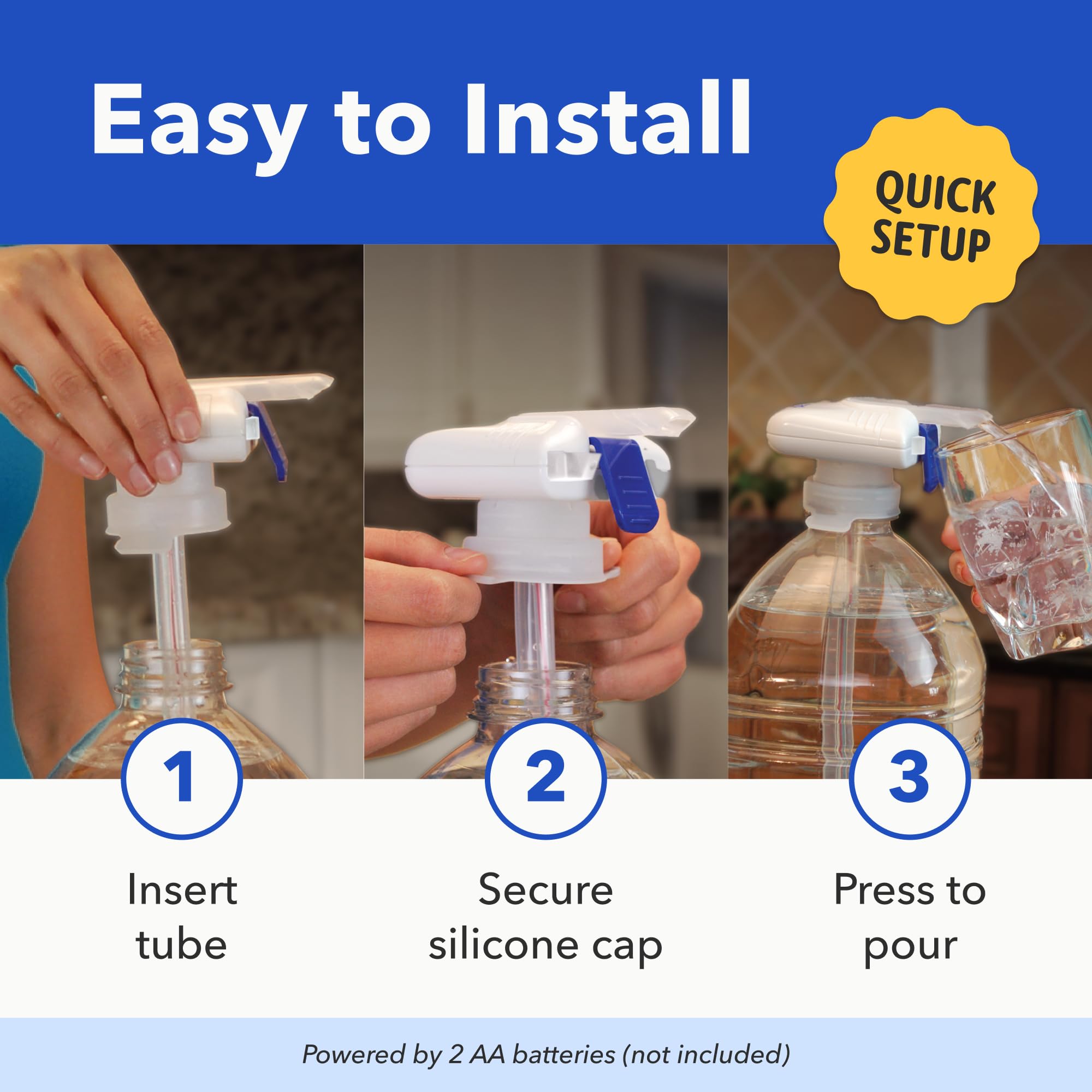 The Magic Tap Automatic Drink Dispenser - Hands-Free Beverage Dispenser for Fridge - Perfect for Milk, Juice - Gifts for Women & Men - 1 Pack, White