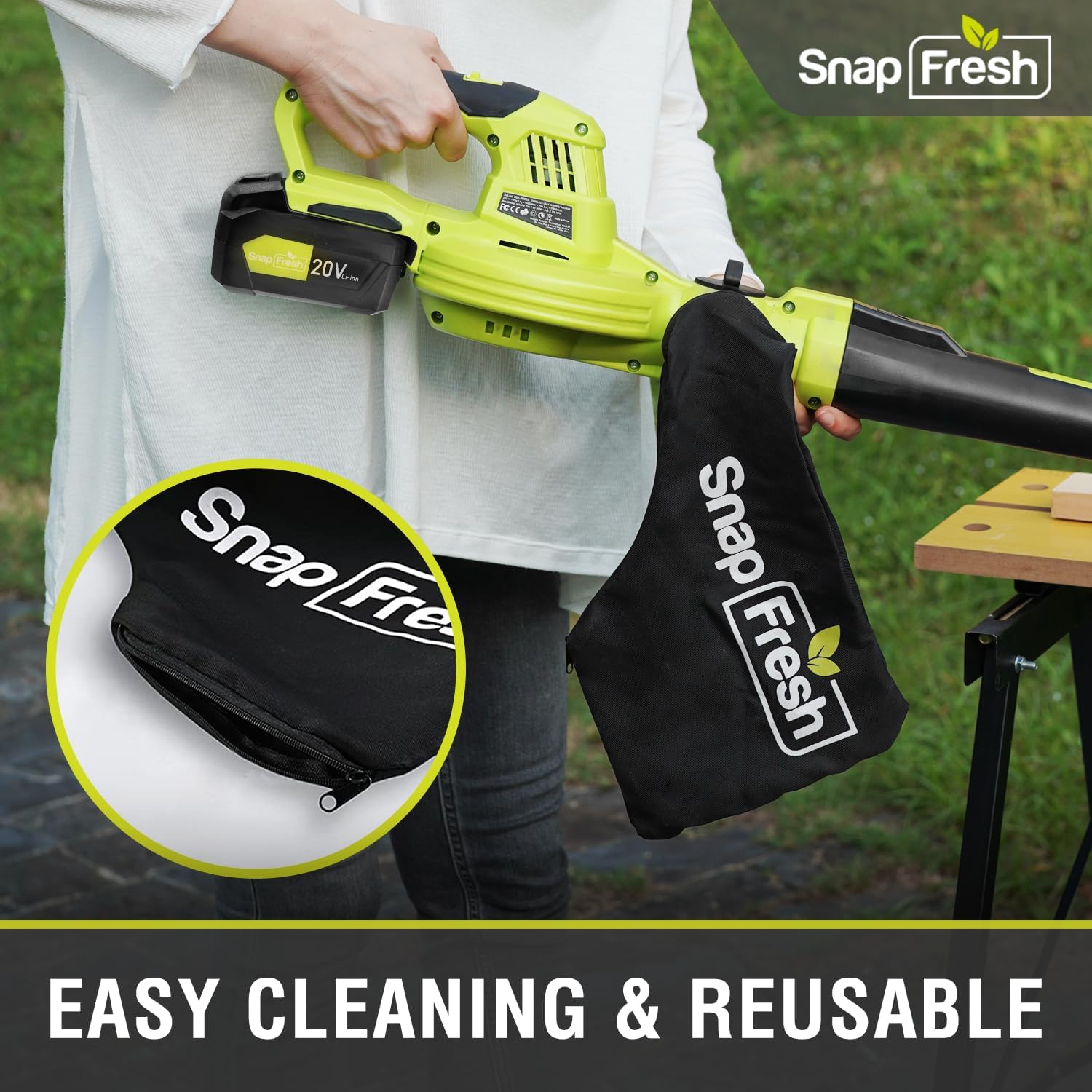 SnapFresh Dust Collection Bag, Dust Collection Bag for SnapFresh Cordless 2-in-1 Leaf Blower/Vacuum, Model: BBT-YOR03-NEW