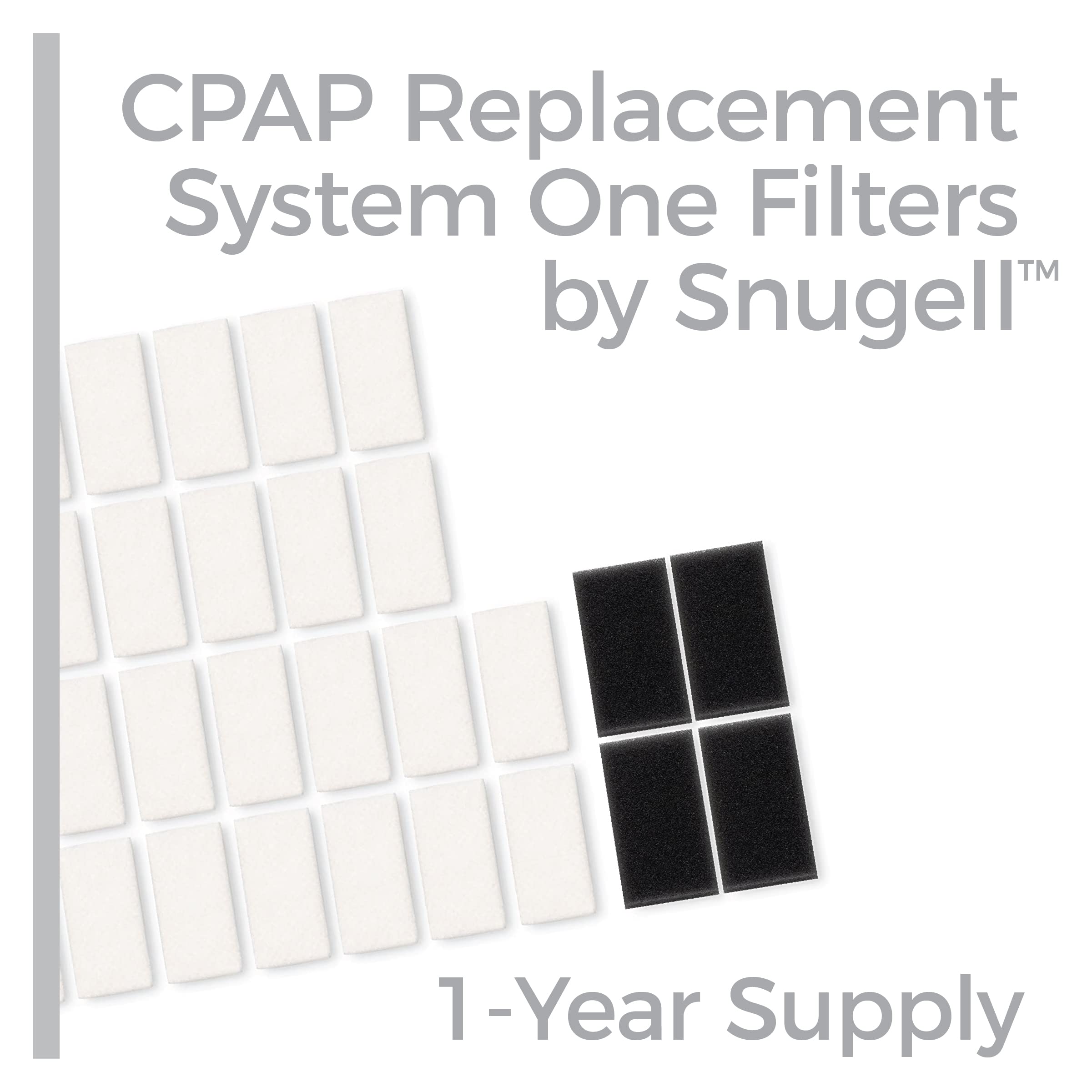 Replacement System One CPAP Filters by Snugell (4 Reusable 26 Disposable) - Compatible with Philips Respironics PR Sytem One M-Series - One Year Supply - for Home and Travel Use