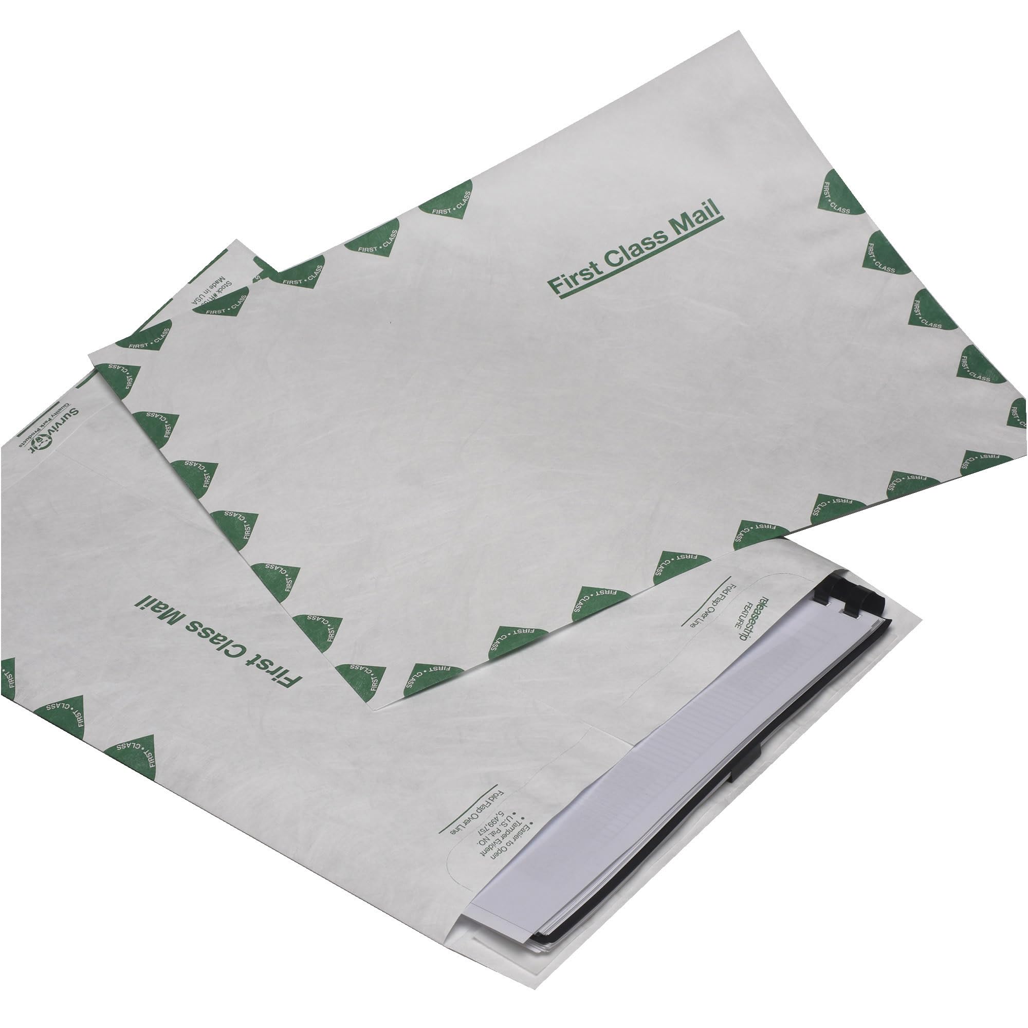 Survivor R1470 Tyvek USPS First Class Mailer, 9 x 12, White (Box of 100)