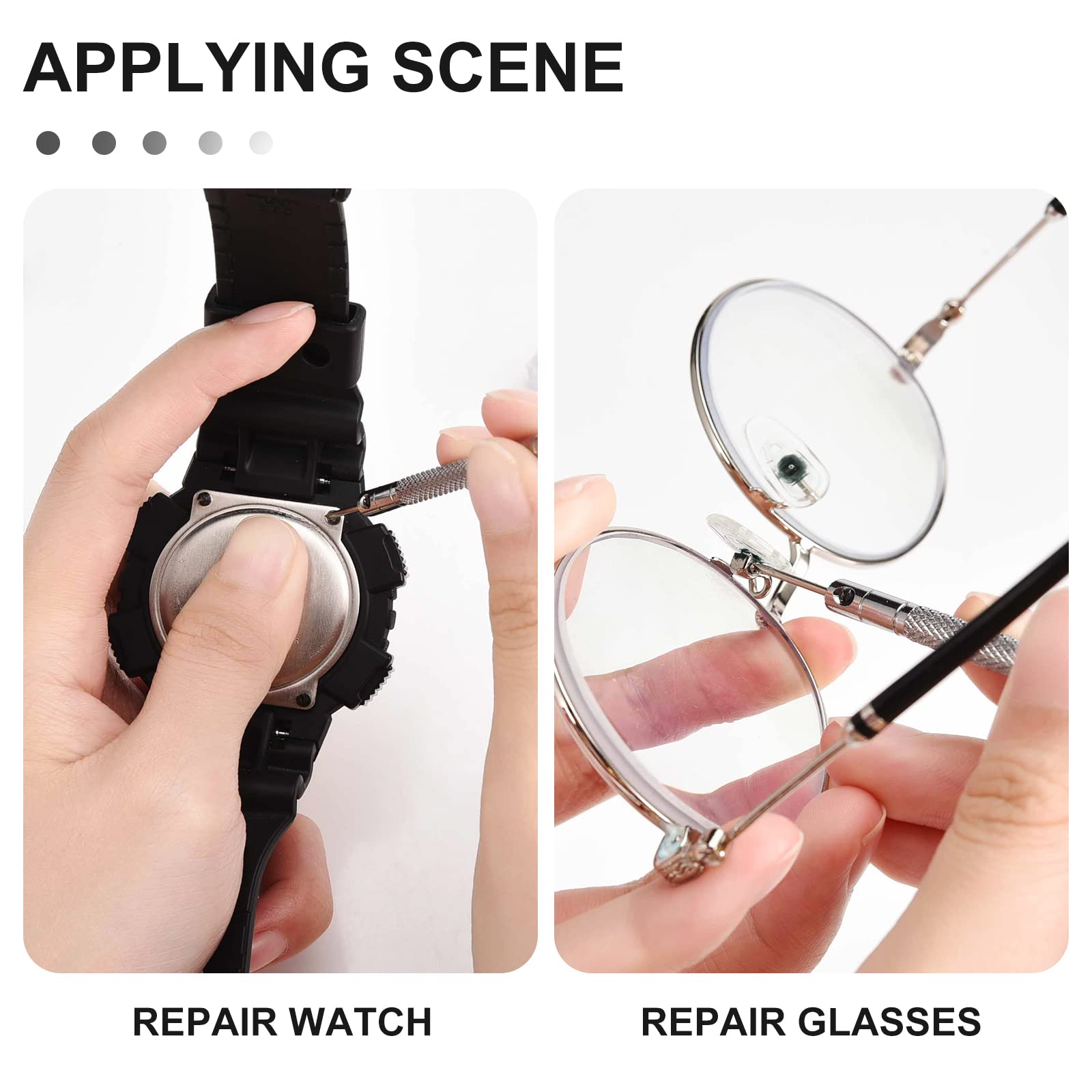 630 Pcs Tiny Micro Repair Screw Kit Eyeglass Sunglass Repair Kit with Screwdriver for Repair Spectacles, Watch, Jewelry