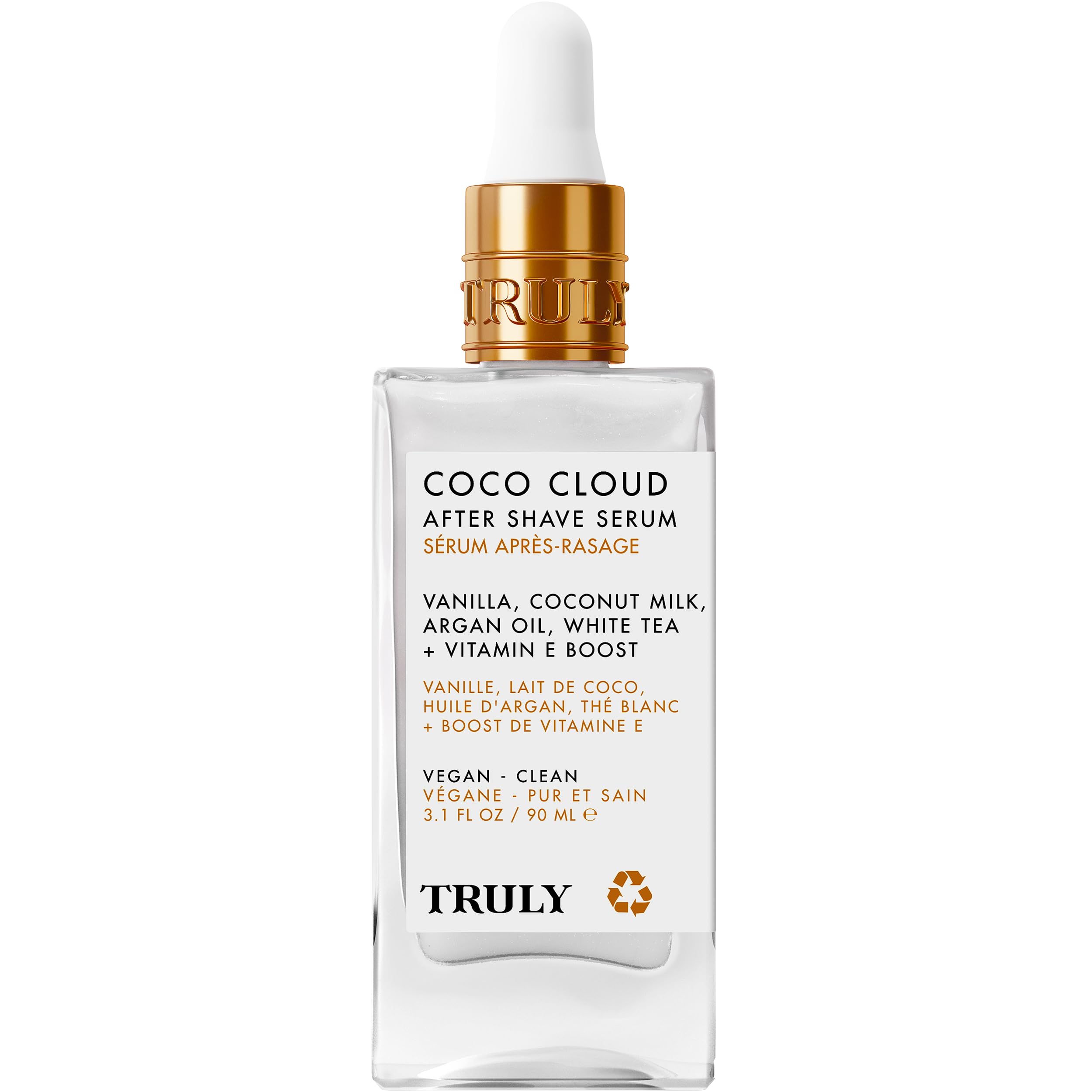 Truly Beauty Coco Cloud After Shave Serum - Alleviates Post Shave Dryness, Ingrowns with Argan Oil, Vanilla & Coconut - After Shave Oil for The Whole Body - 3 Fl Oz