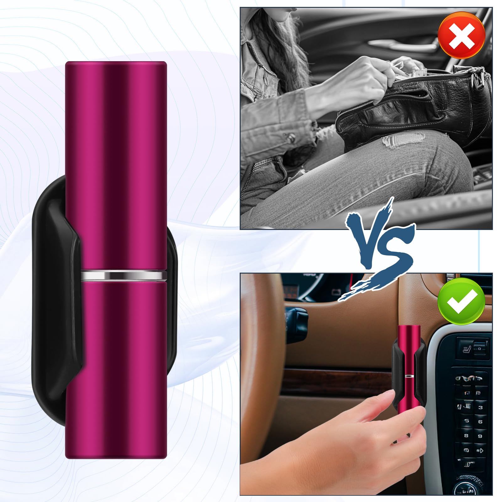 Car Lip Balm Holder, 2 Pcs Silicone Holder for Chapstick No Melt, Car Lipsticks Holder for Women Car Accessories Interior