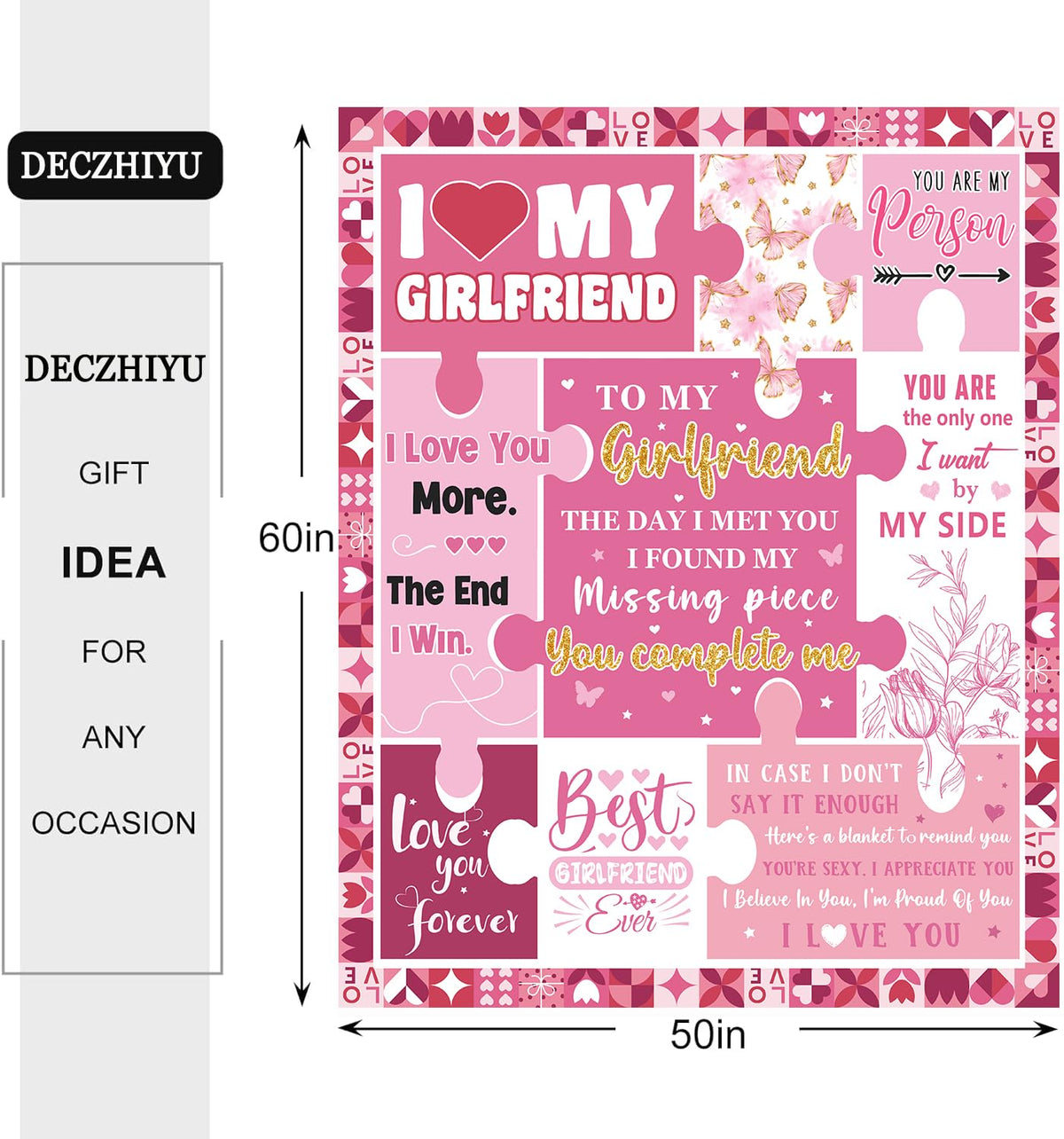 Gifts for Girlfriend Blanket - Cute Birthday Gifts for Girlfriend - Valentines Day Girlfriend Gifts from Boyfriend - Girlfriend Gifts for Her Anniversary Christmas - Mothers Day Girlfriend Gifts Idea