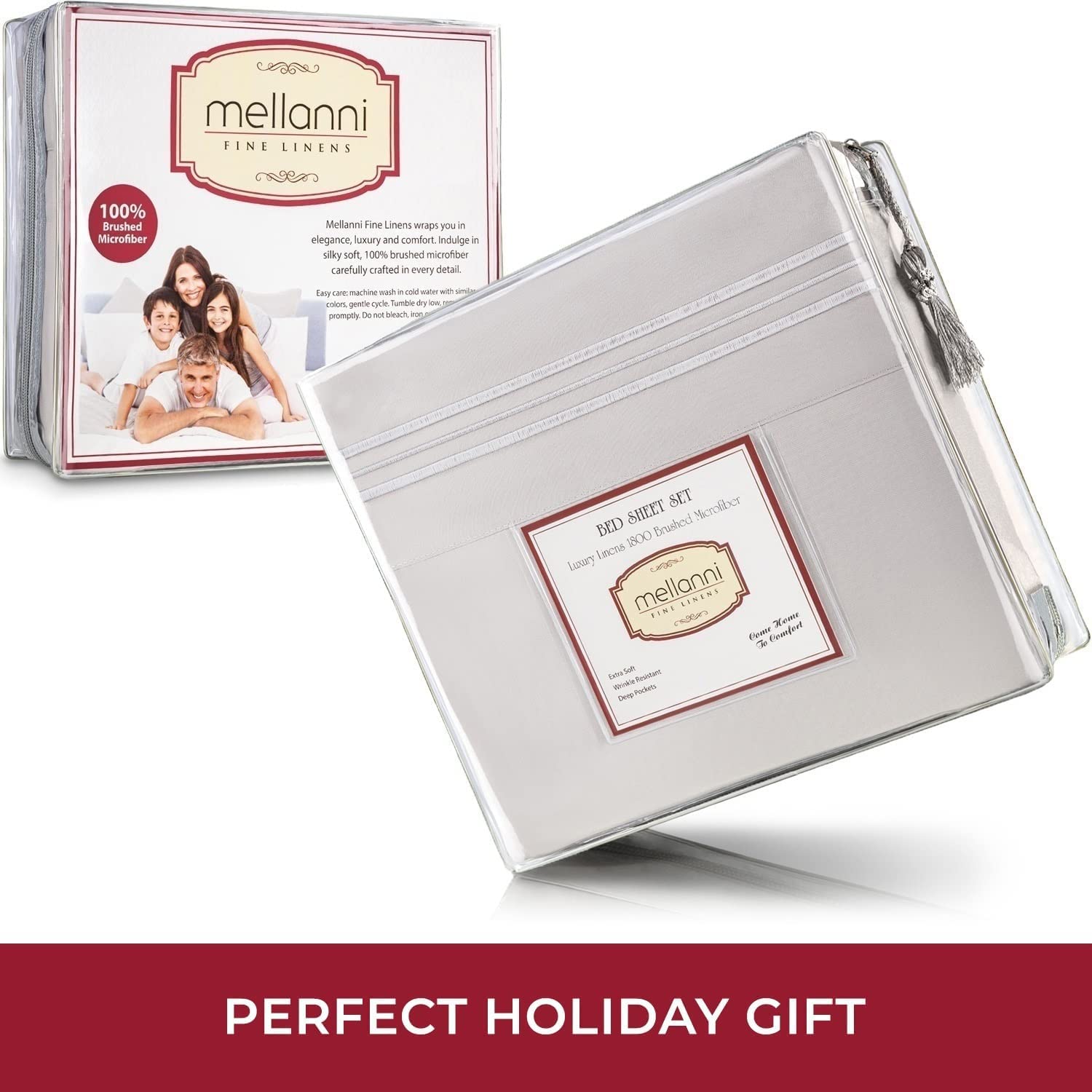 Mellanni Bed Sheet Set + Duvet Cover Set Bundle&Save - Hotel Luxury Bedding - Bundle Includes: 4pcs Bed Sheet Set and 5pcs Duvet Cover Set (King, White)