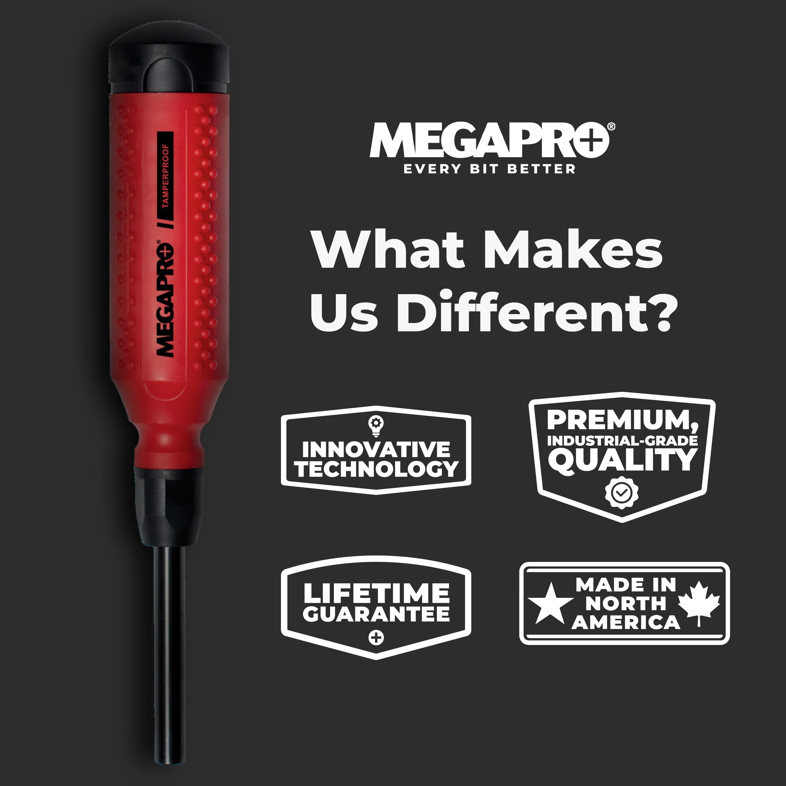 Megapro 151TP - Tamperproof 15-in-1 Multi-bit Screwdriver (Black/Red)