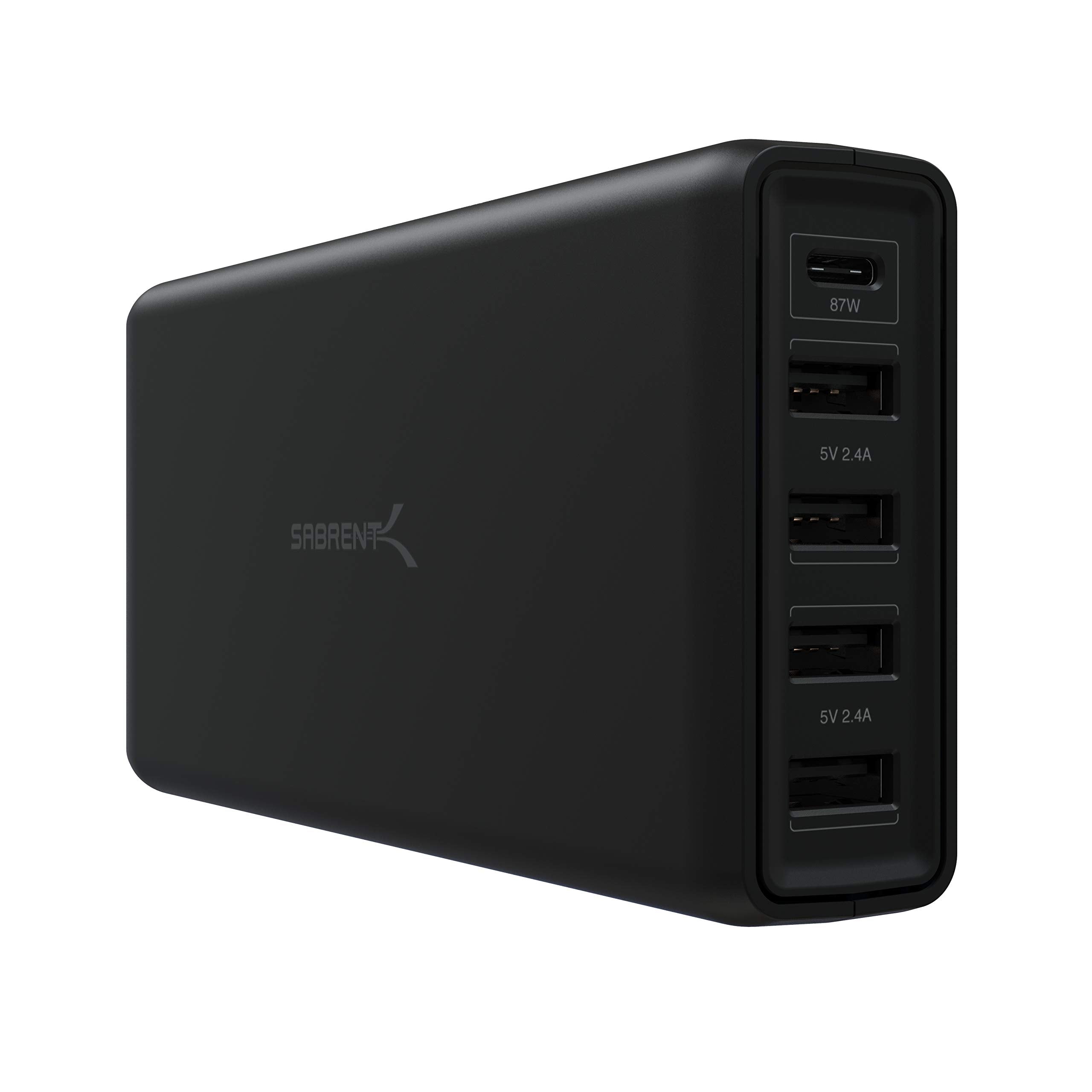 SABRENT 114W 5 Port USB A and USB Type C PD Smart Charger Charging Station (AX-LPD5)