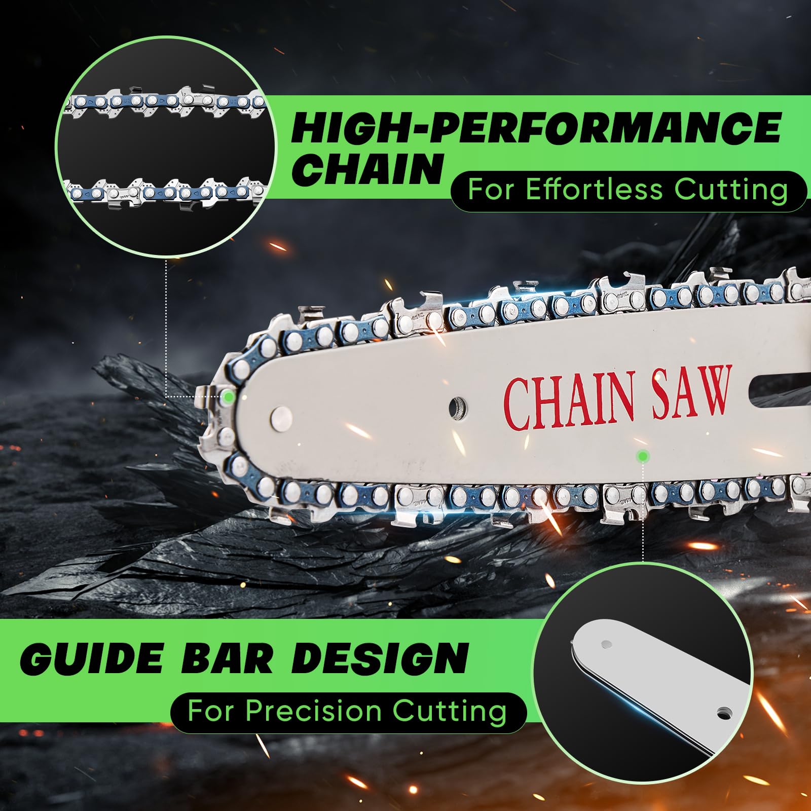 Saker Mini Chainsaw|6 Inch Chainsaw[2024 Upgraded]|Mini Cordless Electric Chain Saw|Small Handheld Portable Chainsaw Battery Powered Chain Saw for Tree Trimmer and Garden(2 Batteries+2 Bars+3 Chains)