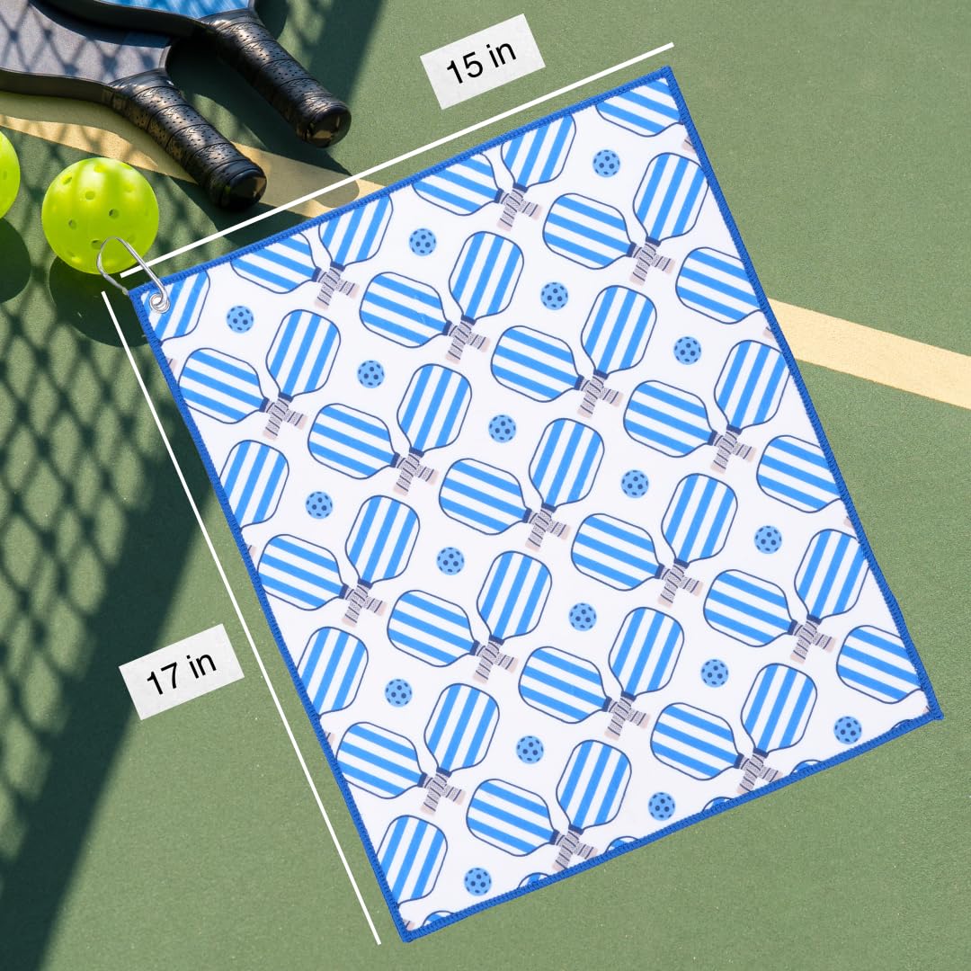 Millie Rose Pickleball Towels in Fashionable Prints - Cute 15x17 inch Microfiber & Cotton Athletic Towels with Carabiner Clip - Pickleball Accessories, Pickleball Gifts (The Kitchen)