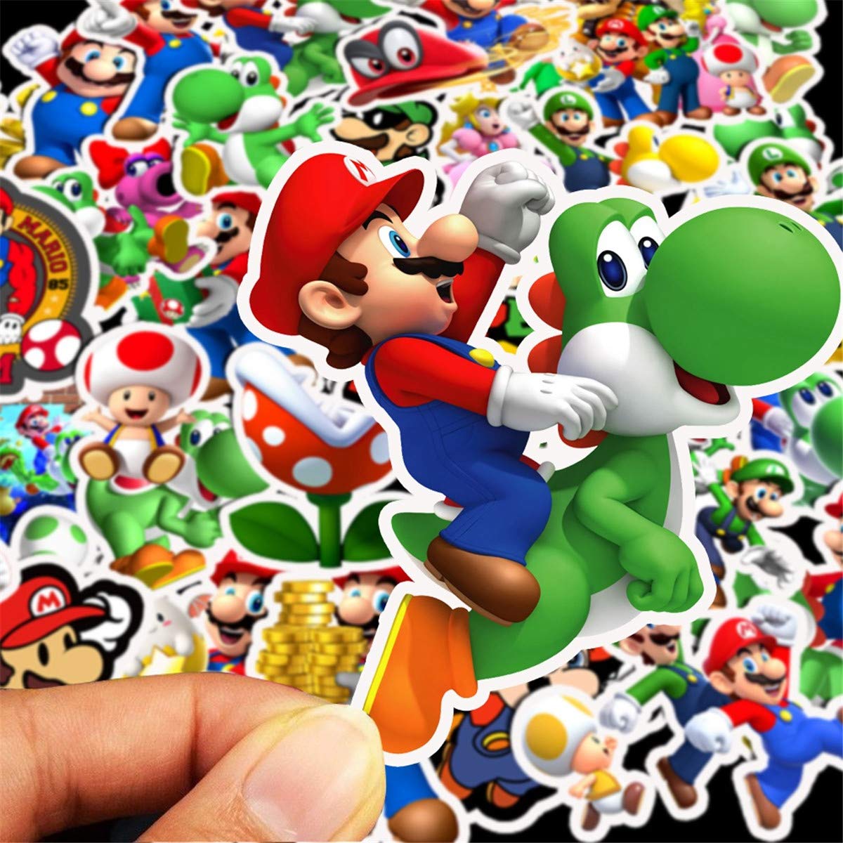 jjlin Super Mario Bros Stickers for Water Bottles 50 Pack Cute,Waterproof,Aesthetic,Trendy Stickers for Teens,Girls Perfect for Waterbottle,Laptop,Phone,Travel Extra Durable Vinyl (Mario)