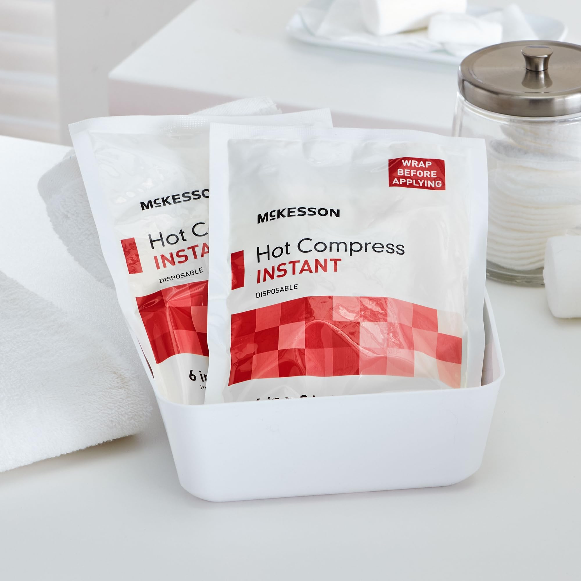 McKesson Hot Compress Instant Hot Pack [24 Pack] Disposable, Heat Packs for Pain Relief, 6 in x 9 in