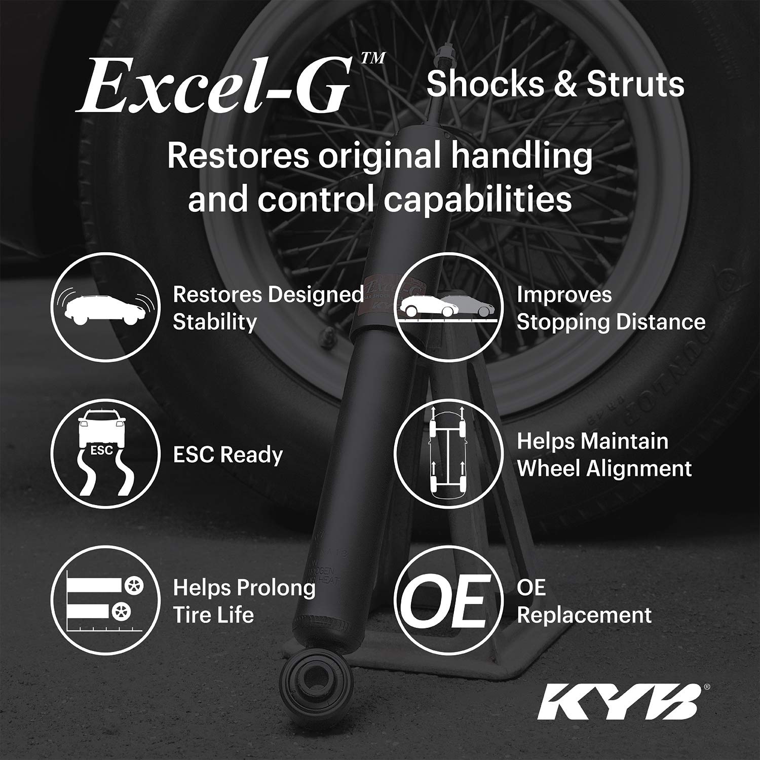 KYB 339718 Excel-G Gas Strut, Black