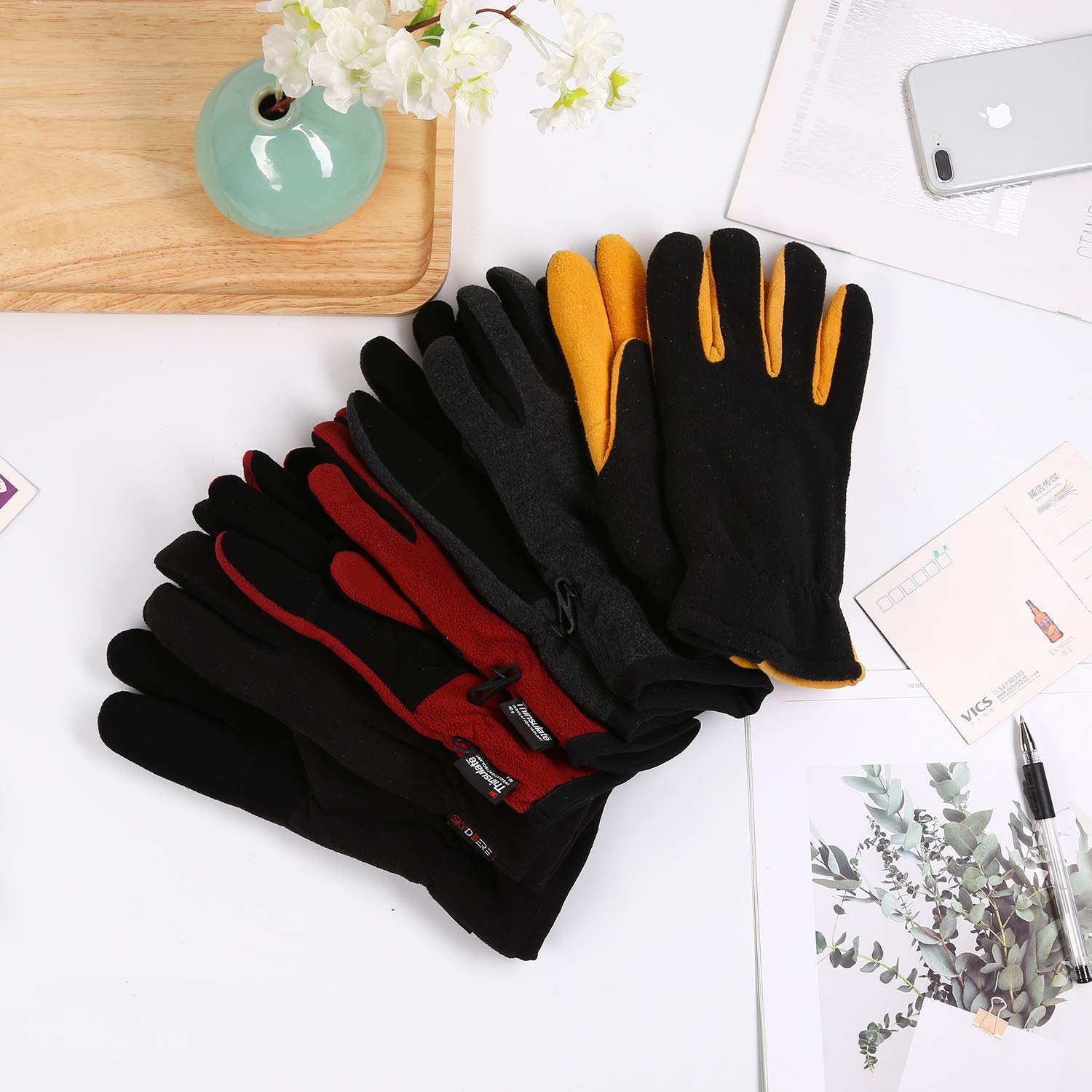 SKYDEER Winter Gloves with Soft Deerskin Suede Leather For Men and Women Cold Weather (SD8661T/L, Warm 3M Thinsulate Insulation)