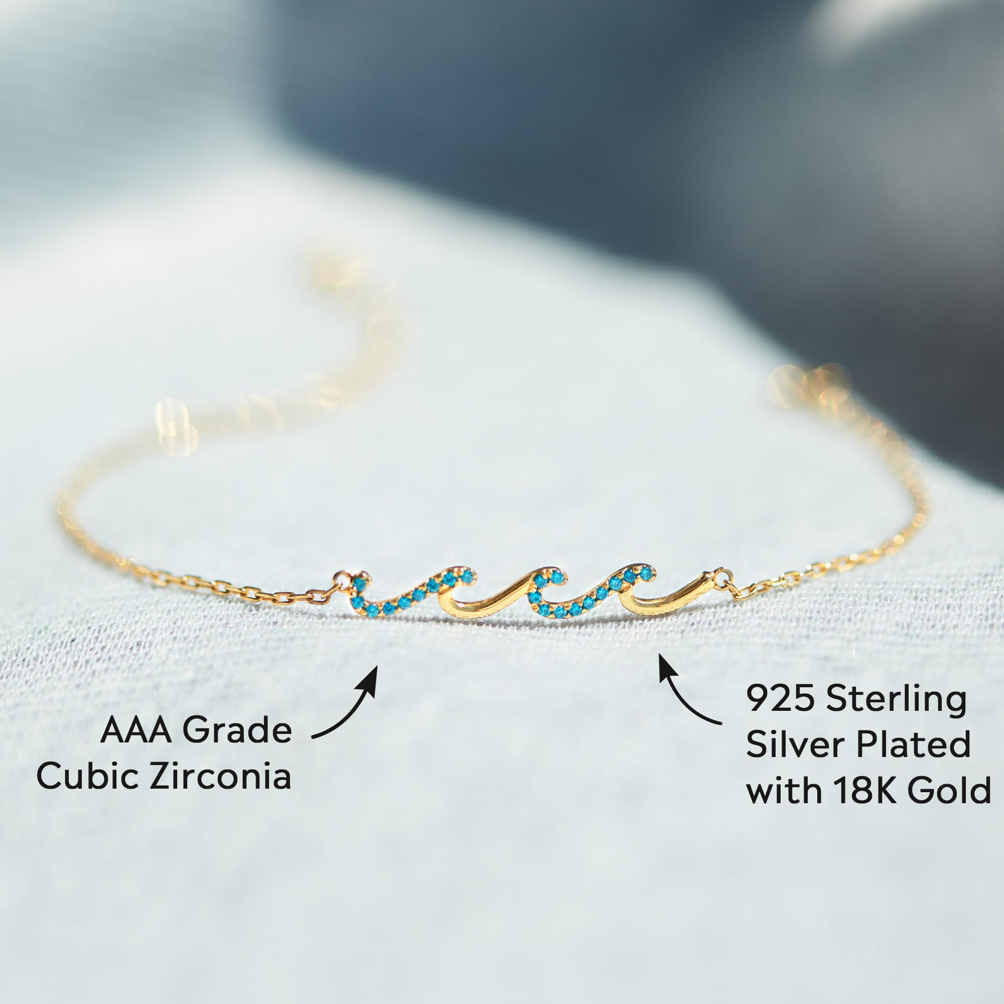 STORYJEWELLERY Birthday Gifts for Mom, Mom Birthday Gifts, Mother Birthday Gifts, Mama Gifts, Mothers Day Gifts for Mom from Daughter, Mom Bracelet, Wave Bracelet, Christmas Mom Gifts