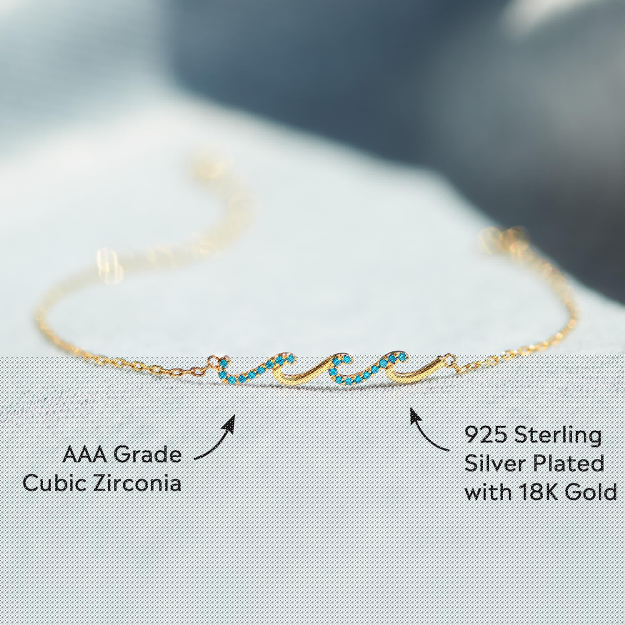 STORYJEWELLERY Friend Bracelet, Friendship Gifts for Women, Friend Birthday Gifts for Women, Friendship Bracelets, BFF Gift, Sterling Silver Wave Bracelet