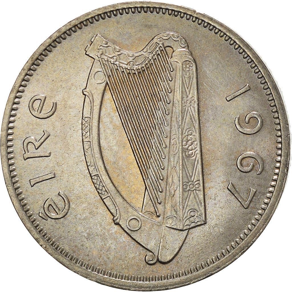 1942-1969 Irish Sixpence Coin, Legendary Wolfhound And Irish Harp Motifs. "Six Pence In Her Shoe" Wedding Tradition Coin. Sixpence Graded By Seller Circulated/Worn Condition
