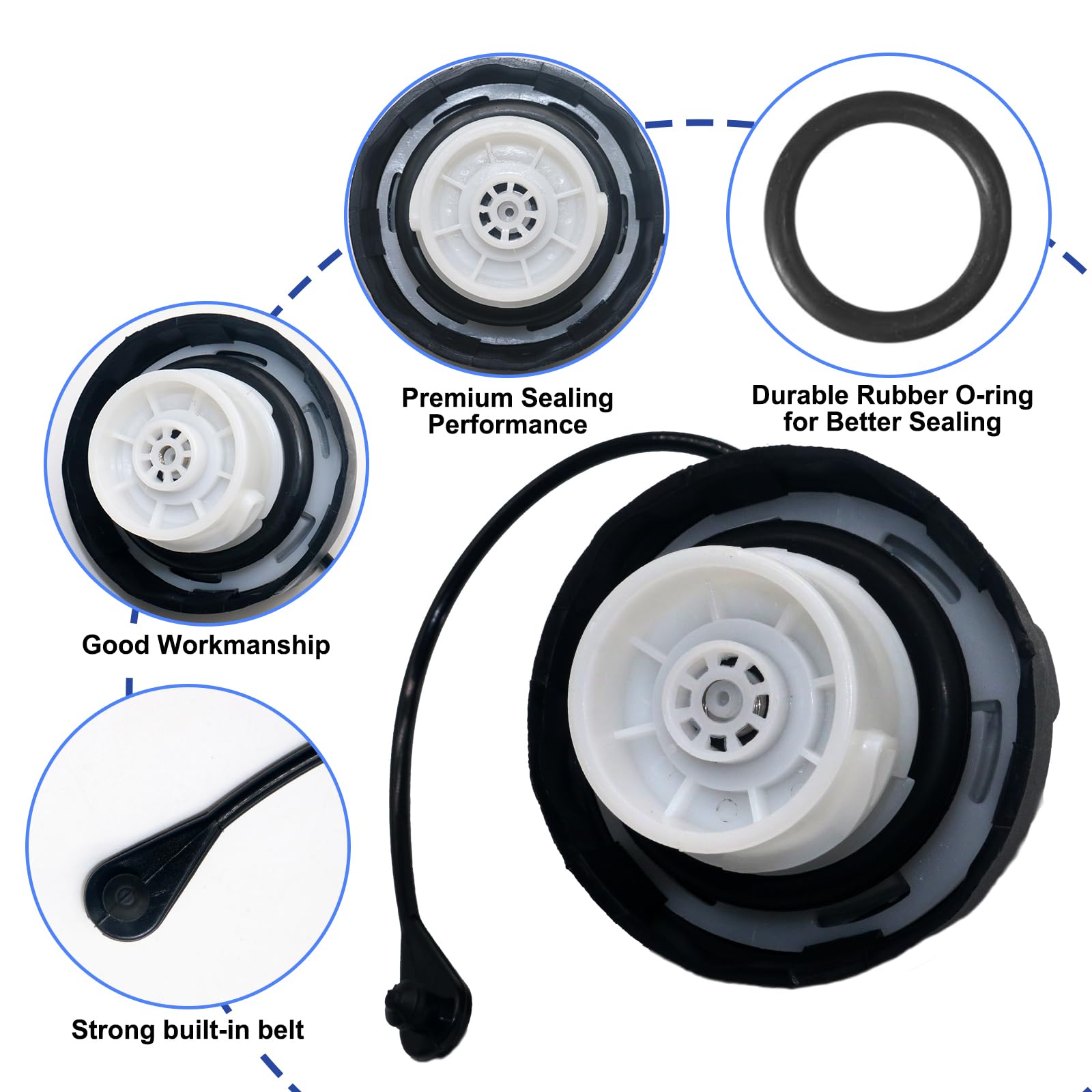 Fuel Tank Filler Cap,Gas Cap Compatible with 2003-2018 Jeep Wrangler JK,2003-2006 Wrangler TJ,Liberty,Cherokee,Commander,Grand Cherokee,Durango Caravan & Chrysler 200 300(52100552AG)