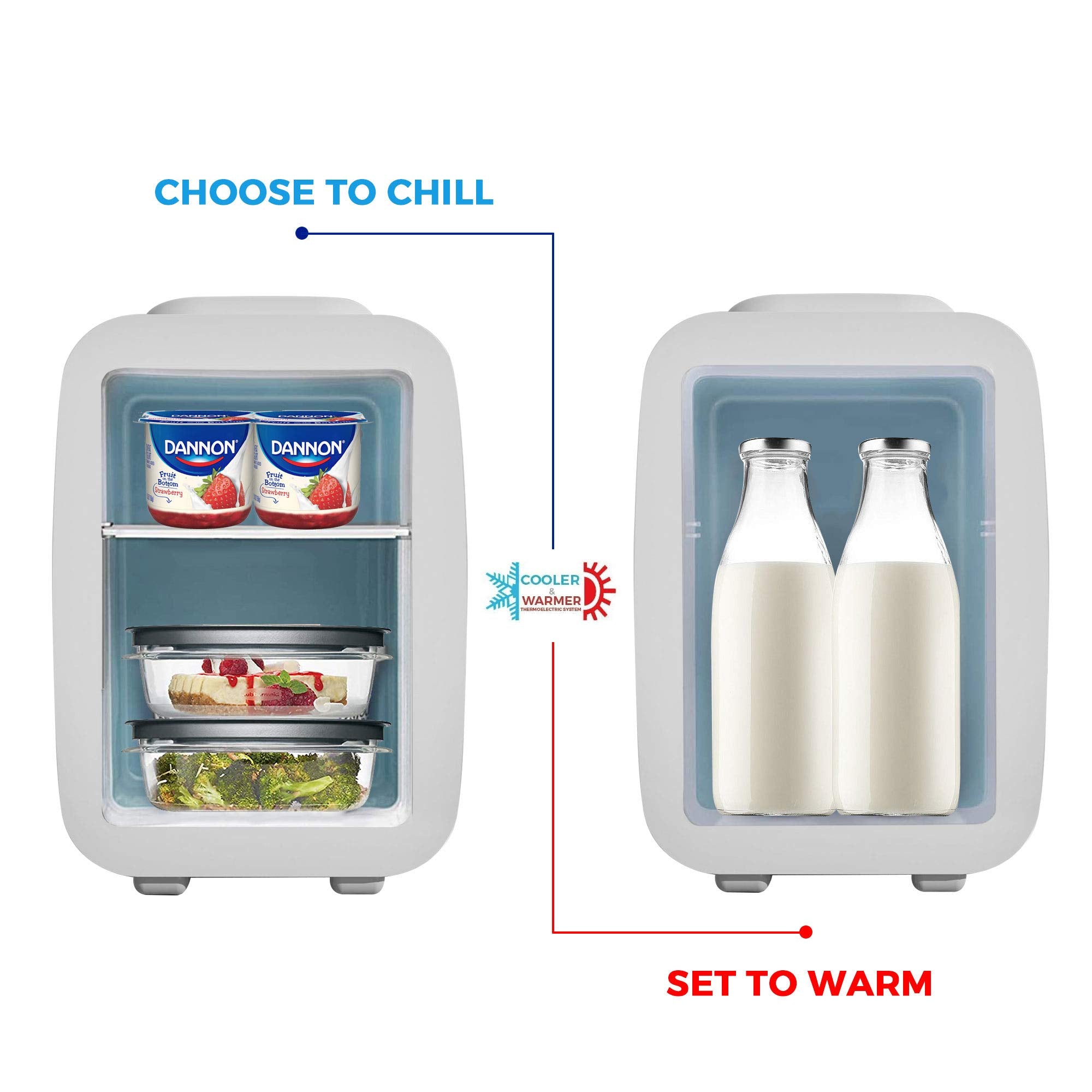 CAYNEL Mini Fridge Portable Thermoelectric 4 Liter Cooler and Warmer for Skincare, Eco Friendly Beauty Fridge For Foods,Medications, Cosmetics, Breast Milk, Medications Home and Travel