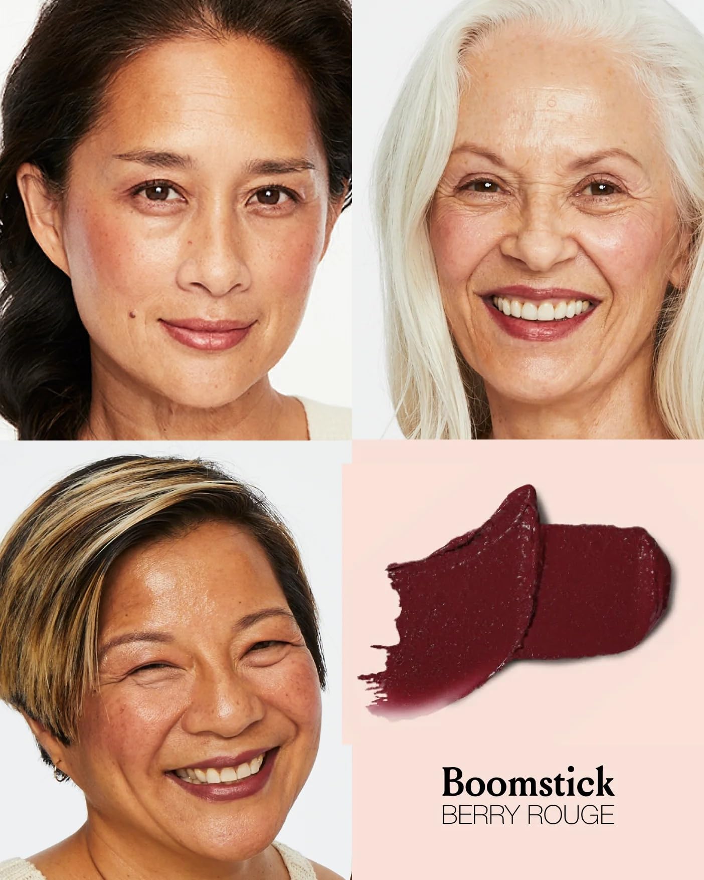 Boomstick Color® All-in-One Cream Blush for Cheeks, Eyes & Lips, Long Wearing, Blendable Makeup Blush Stick for Mature Skin, Cruelty Free Lip Cheek Tint with Skincare Benefits, Cindy Joseph (Berry)