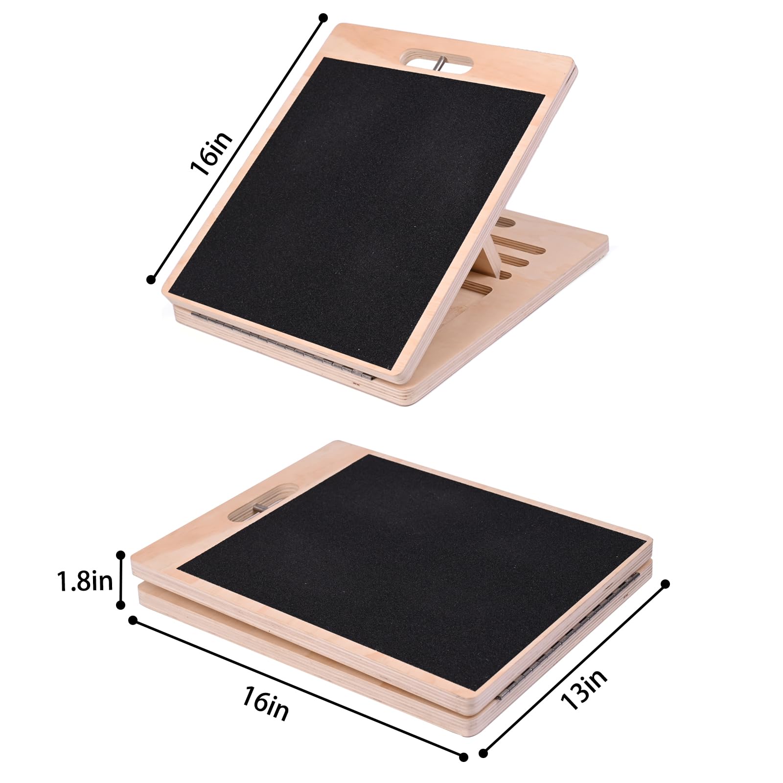 Professional Wooden Slant Board, Adjustable Incline Board and Calf Stretcher, Stretch Board,Multifunctional Yoga Pilates Bar Kit with Adjustment Buckle and Resistance Bands,Home Gym Resistance Bar Kit
