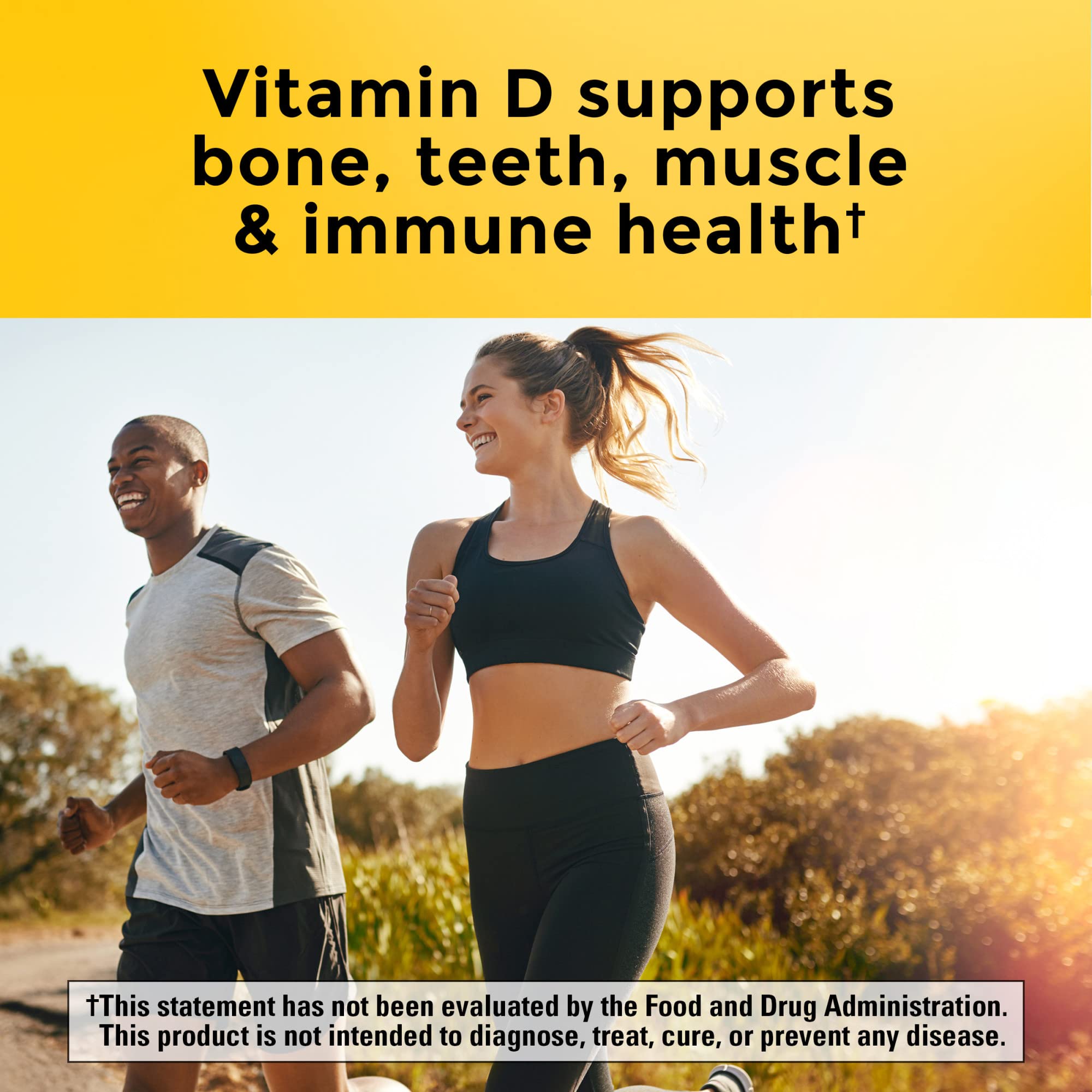 Nature Made Vitamin D3 K2 Gummies, Vitamin D 5000 IU Per Serving for Bone, Teeth, Muscle and Immune Support, 50 Gummy Vitamins, 25 Day Supply