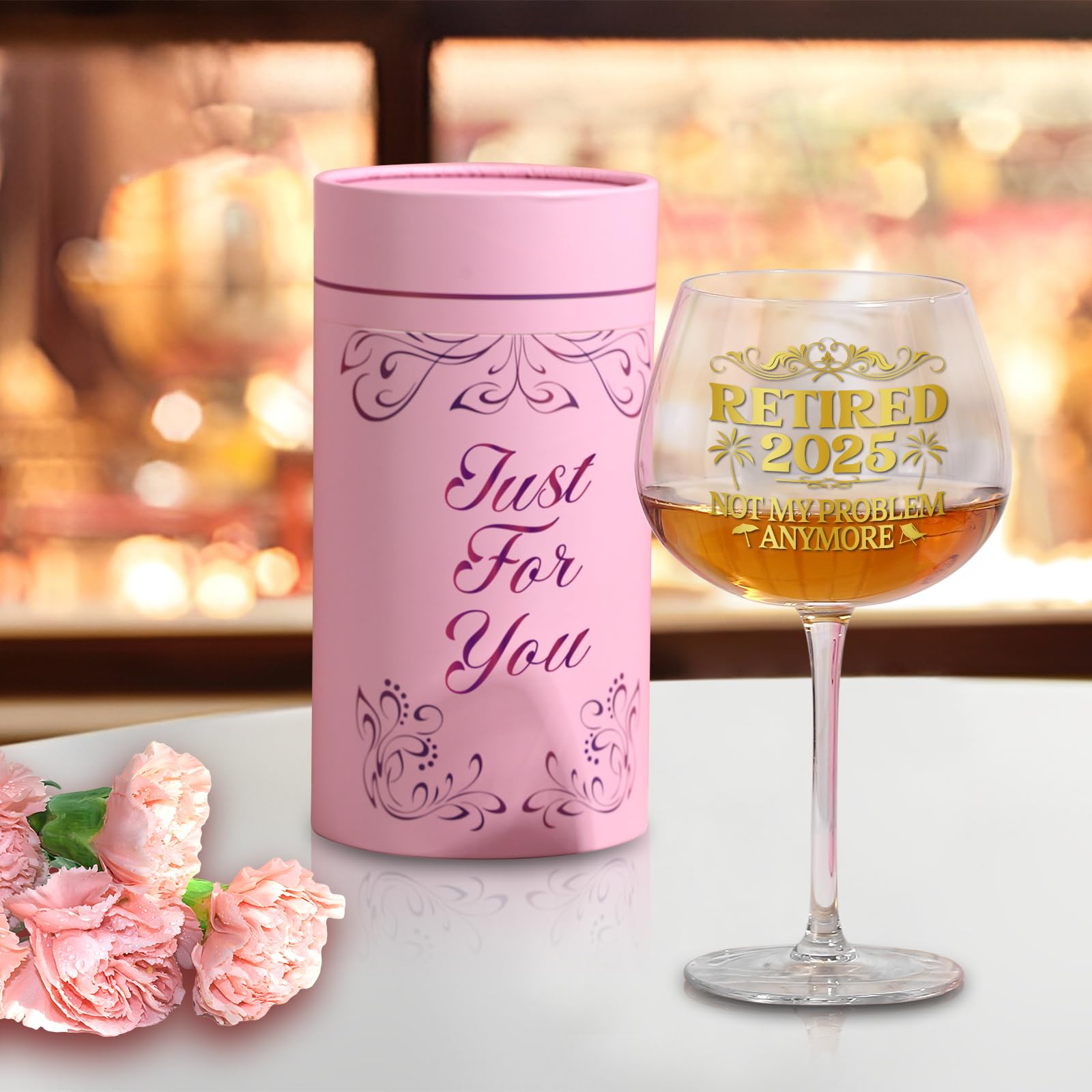 Retirement Wine Glasses for Women, Retirement Gifts for Woman 2025, Cool Happy Retired Party Decorations Not My Problem Anymore, for Her Coworker Mom Grandma Sister Woman Boss Colleague 20 Oz