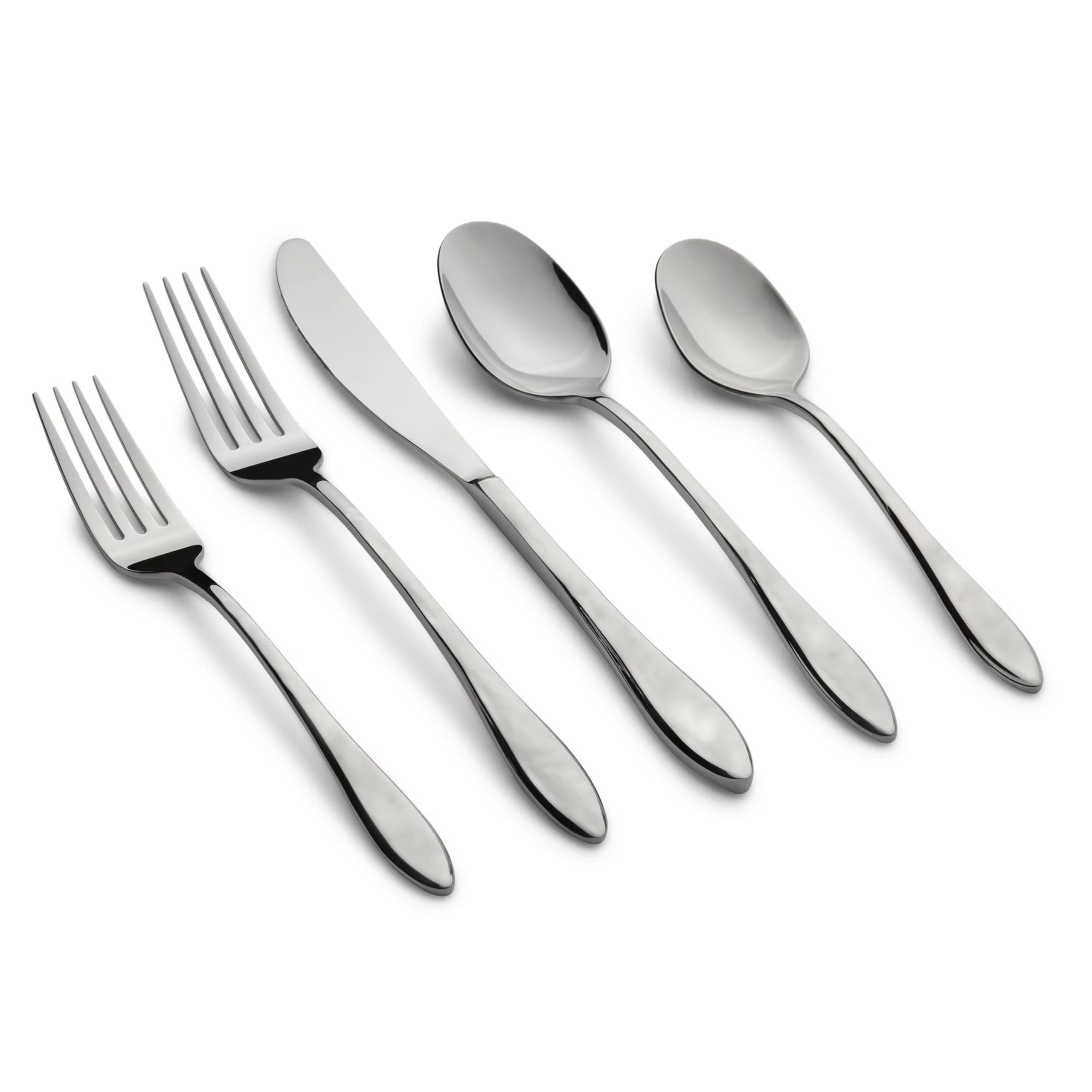 Cambridge Cassis Textured Mirror Piece Flatware Set, 20 Count, No Color