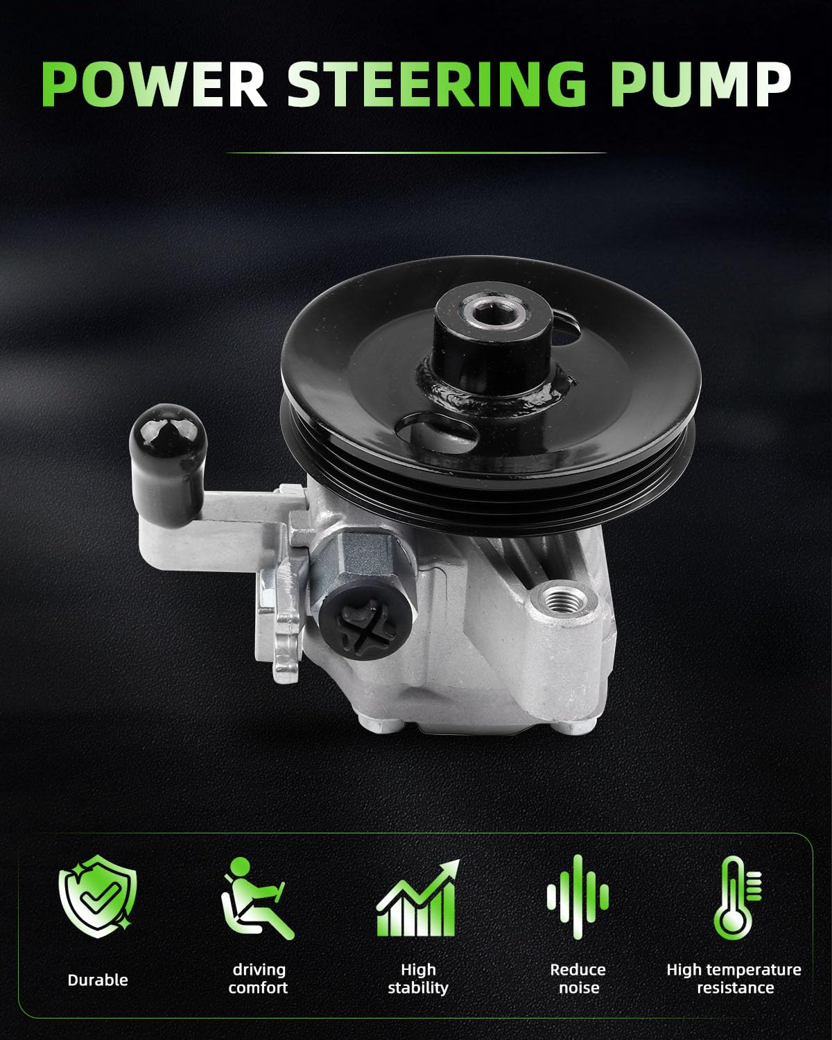 SCITOO Power Steering Pump Compatible for 2005-2009 for Hyundai Tucson,2004-2009 for Kia Spectra,2005-2009 for Kia Spectra5,21-5440,Power Steering Pump Kit