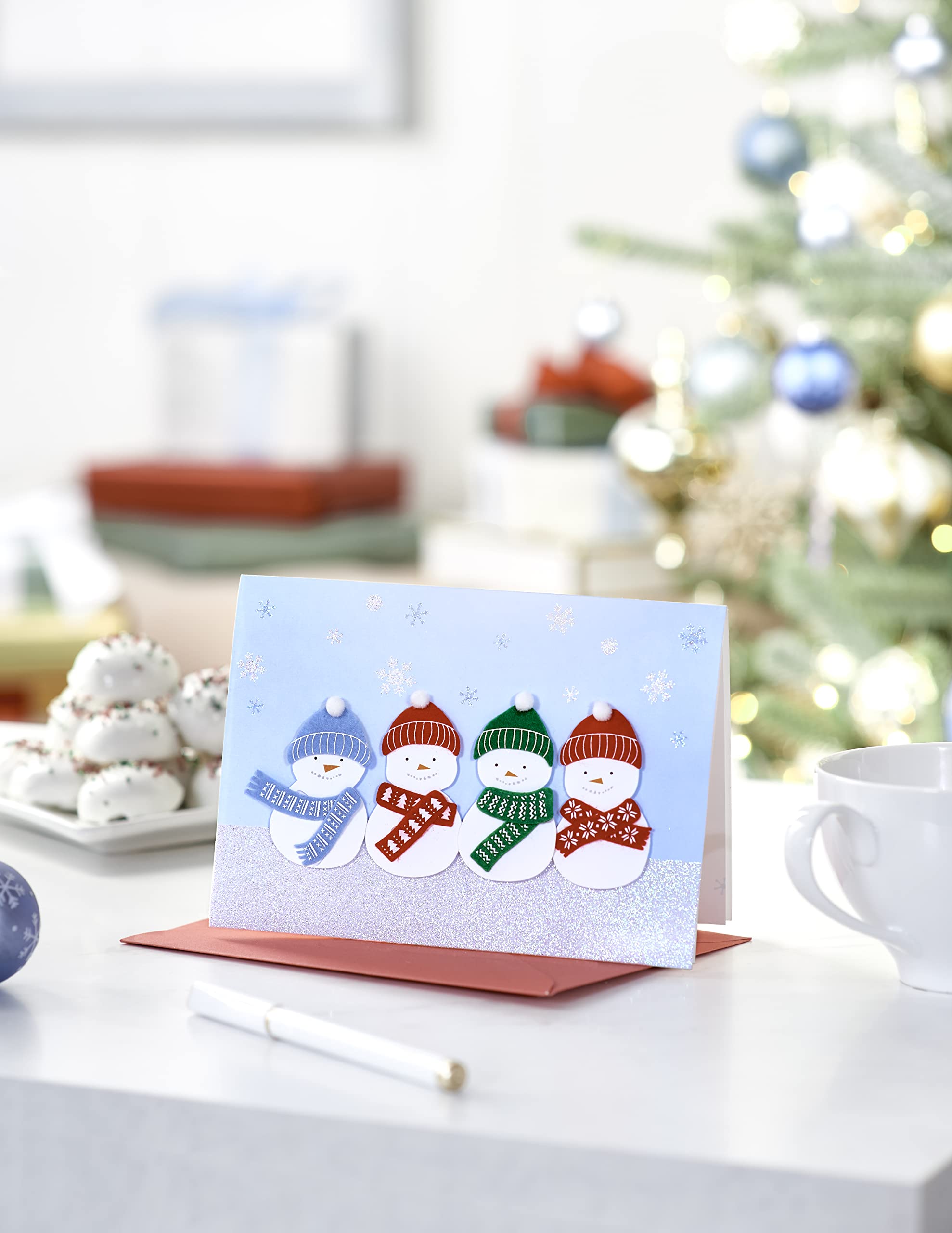 Papyrus Holiday Cards Boxed with Envelopes, Warmest Wishes, Snowmen (8-Count)