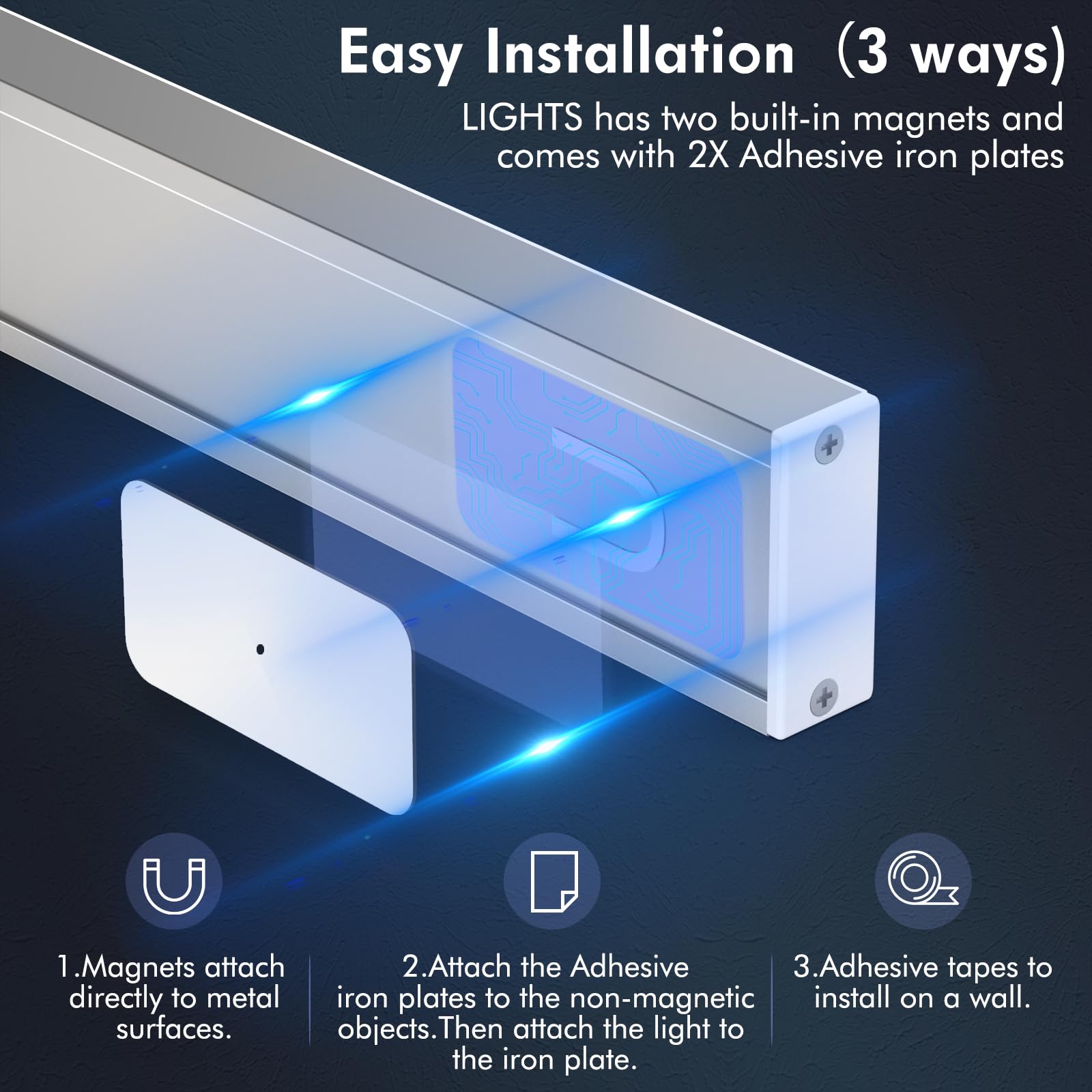 Under Cabinet Lights,2 Pack Dimmable Motion Sensor Light indoor,36LED 1800mAh Rechargeable Under Cabinet lighting wireless,Closet lights Under Counter lights for Kitchen Drawers,Wardrobe,Stair Bedroom