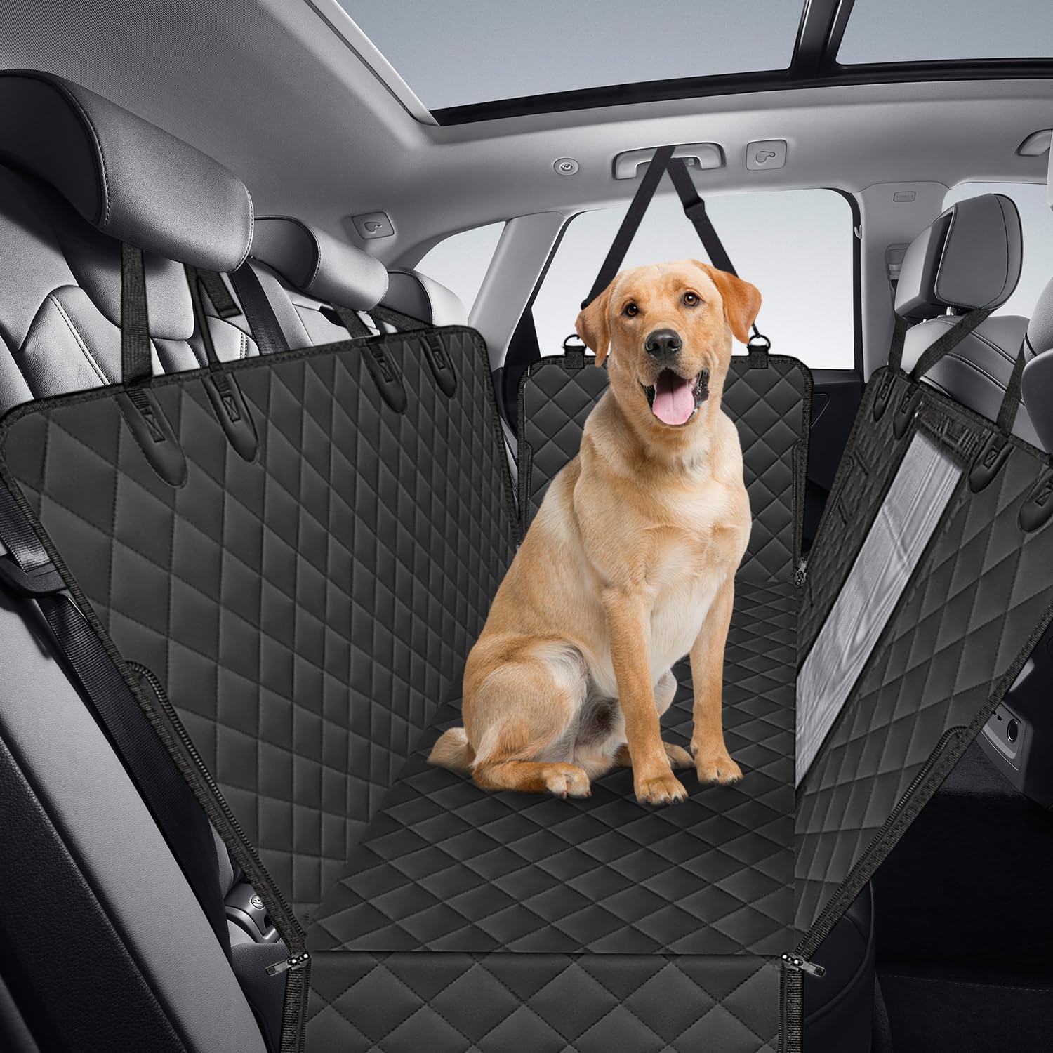 pettycare Heavy Duty Dog Car Seat Cover - Waterproof Back Seat Cover for Pet, Non-Slip & Scratch Proof Car Seat Cover for Dogs, Easy to Clean Dog Hammock for Cars Trucks SUVs