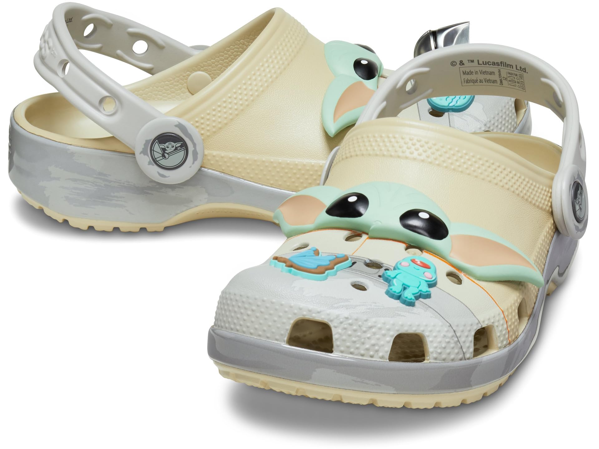 Crocs Classic Star Wars Clogs (Little Big Kid) Grogu K Bone, 5 US Unisex