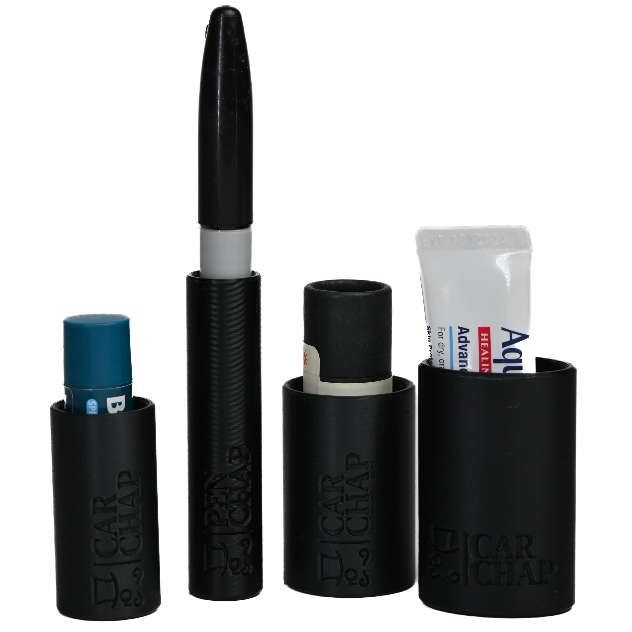 CarChap Car Lip Balm Holder [THE ORIGINAL], Chapstick Holder for Car, Mess Free in the Heat. Featured in Car and Driver. USA Made, Patent Pending. Interior Car Accessories for Women and Men [BLACK]